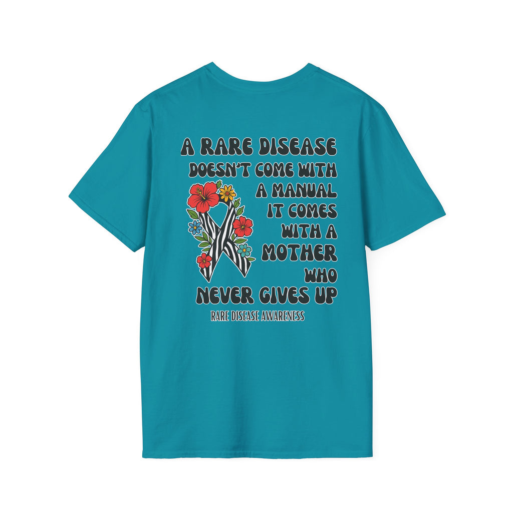 Rare Disease Awareness T-Shirt — "A Rare Disease Doesn’t Come with a Manual" Mom Support Tee