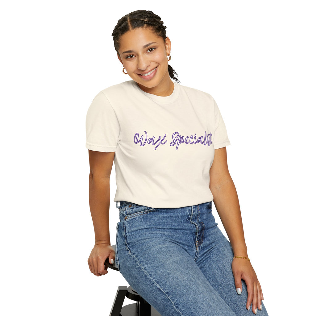Wax Specialist T-Shirt — Lavender Script Tee