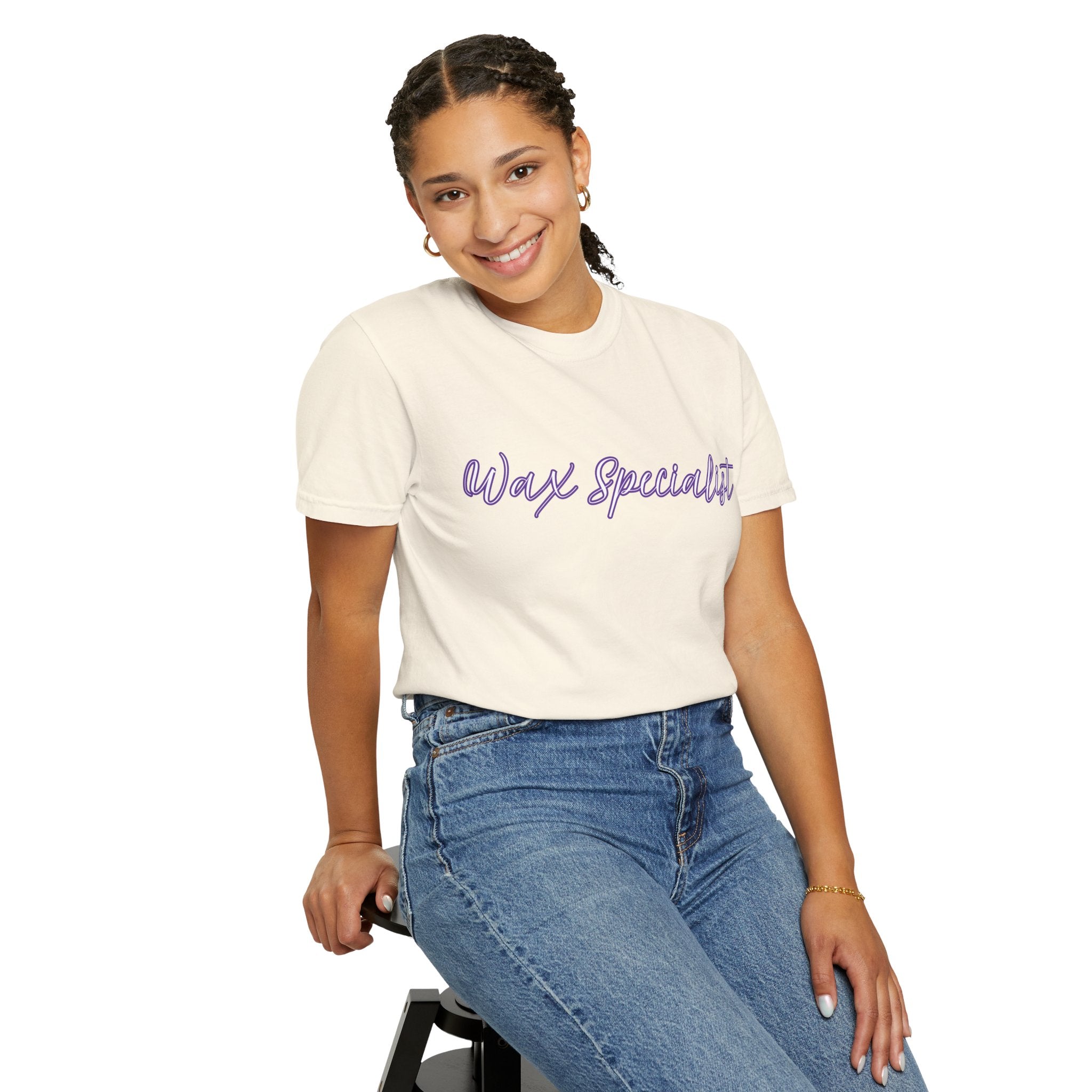 Wax Specialist T-Shirt — Lavender Script Tee