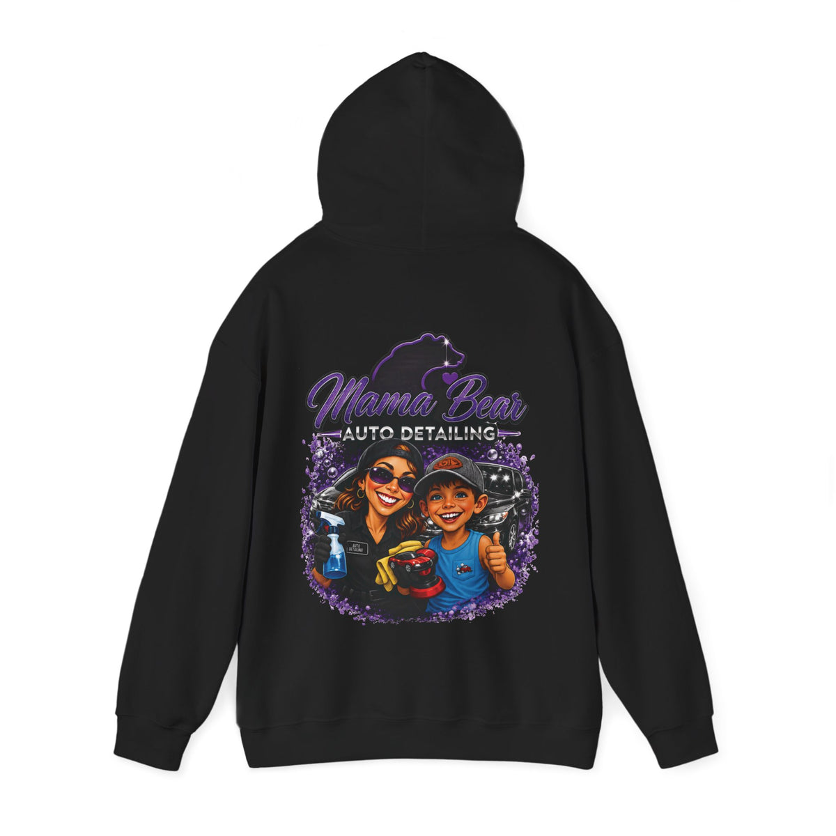 Mama Bear Auto Detailing Hoodie — Women's Car Care Team Pullover