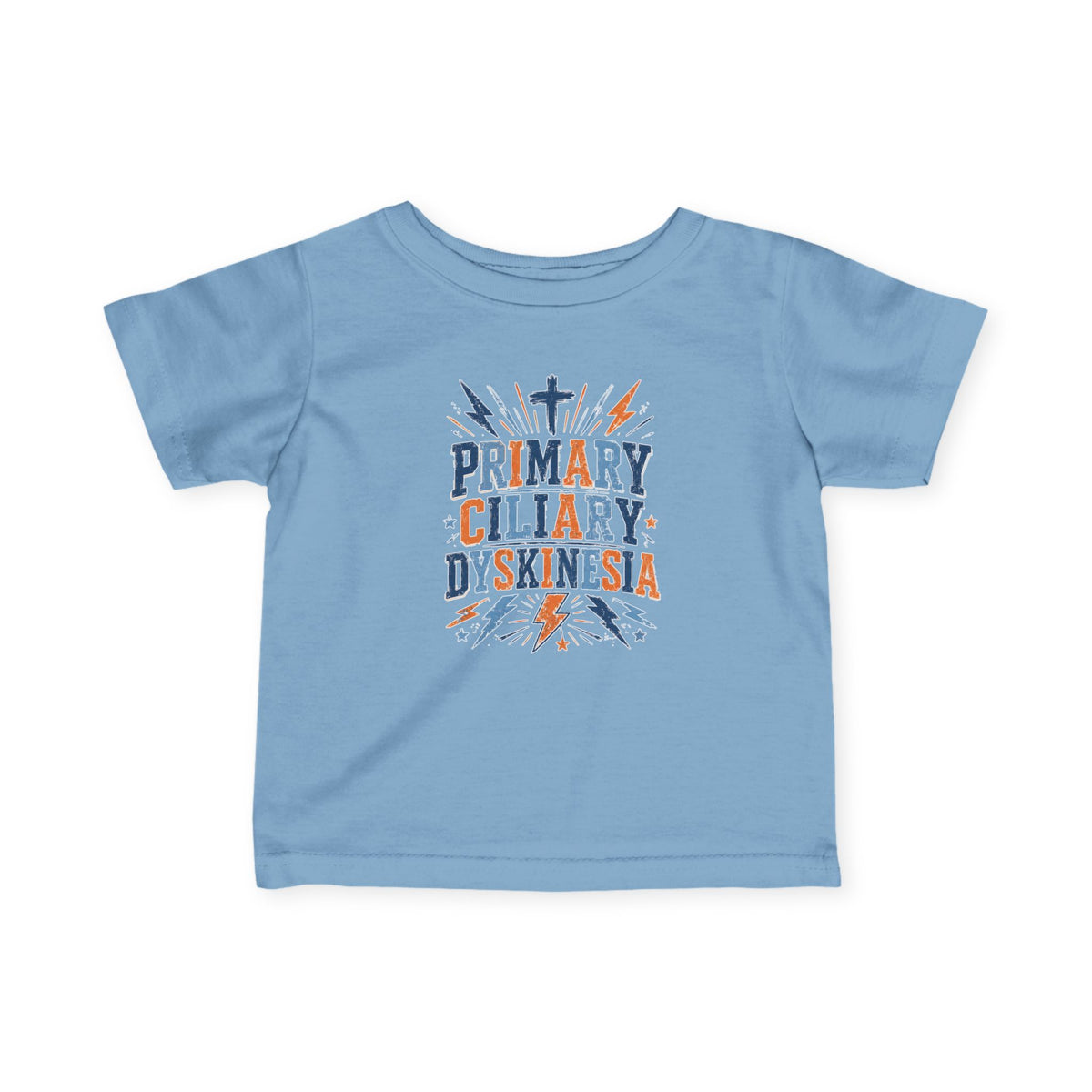 The Kade Primary Ciliary Dyskinesia Infant Tee — Awareness Baby T-Shirt (Text Design)