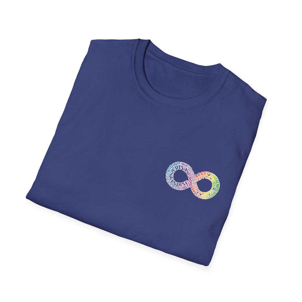 Neurodivergent Awareness T-Shirt — Colorful Brain Infinity Symbol