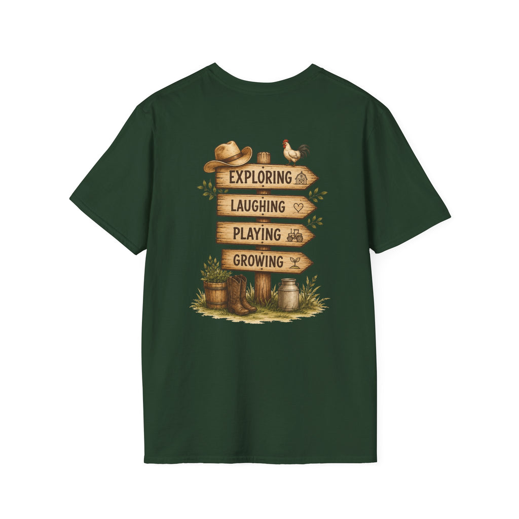 Grandkids Camp T-Shirt – Retro Barn, Tractor & 'Grandkids Camp with Nonnie & Papa' Design