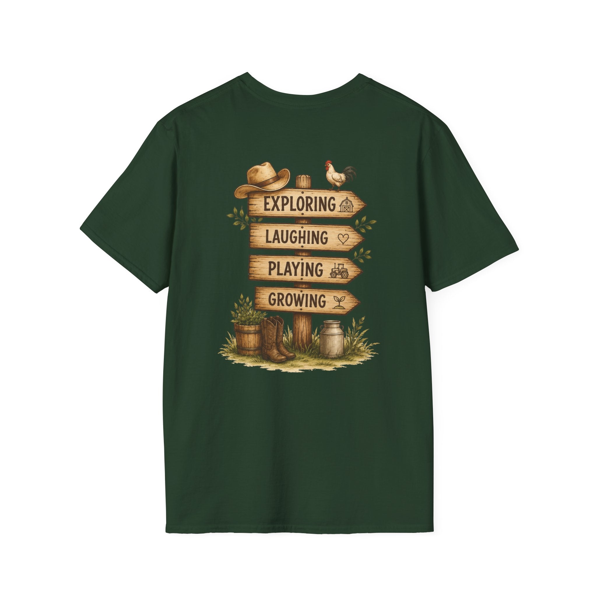 Grandkids Camp T-Shirt – Retro Barn, Tractor & 'Grandkids Camp with Nonnie & Papa' Design