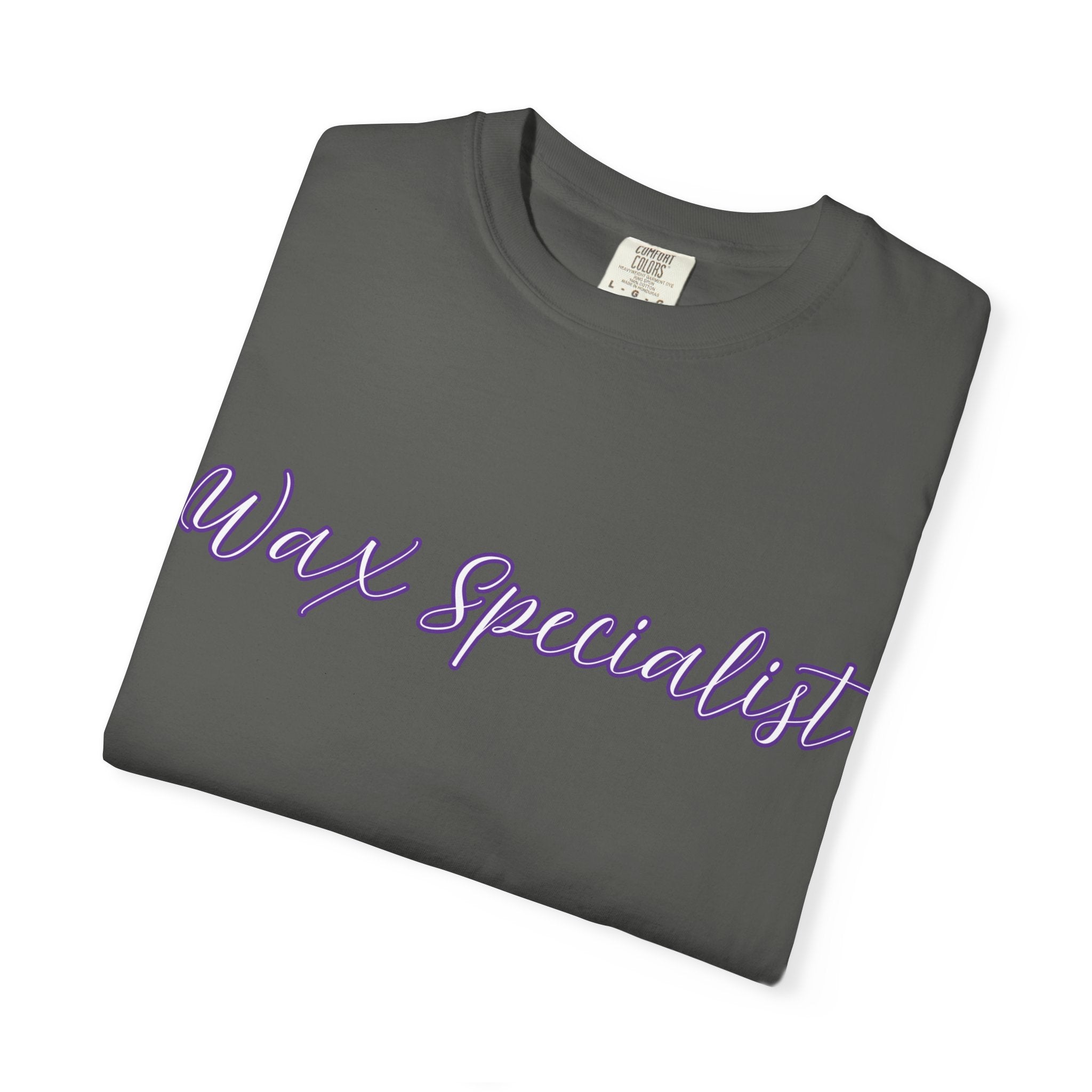 Wax Specialist T-Shirt — Lavender Script Tee