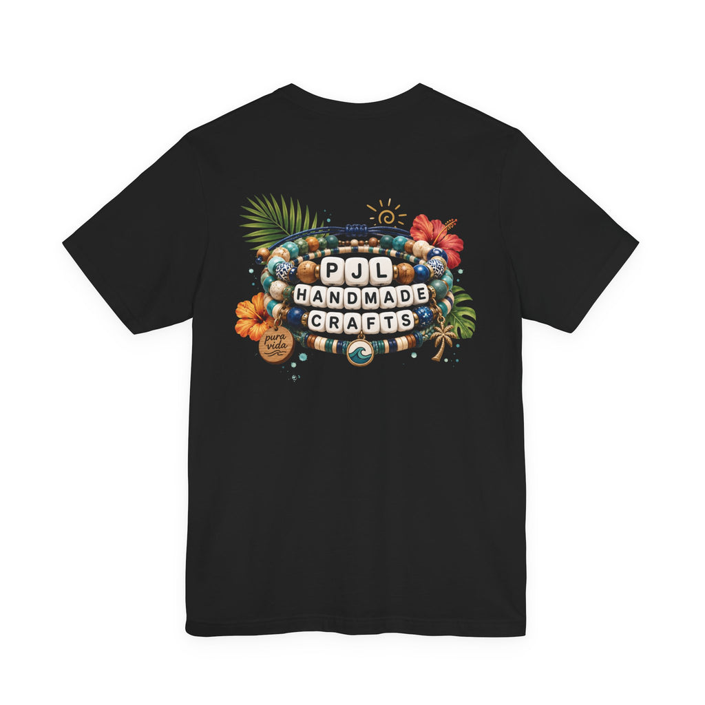 PJL Handmade Crafts Beaded Logo T-Shirt