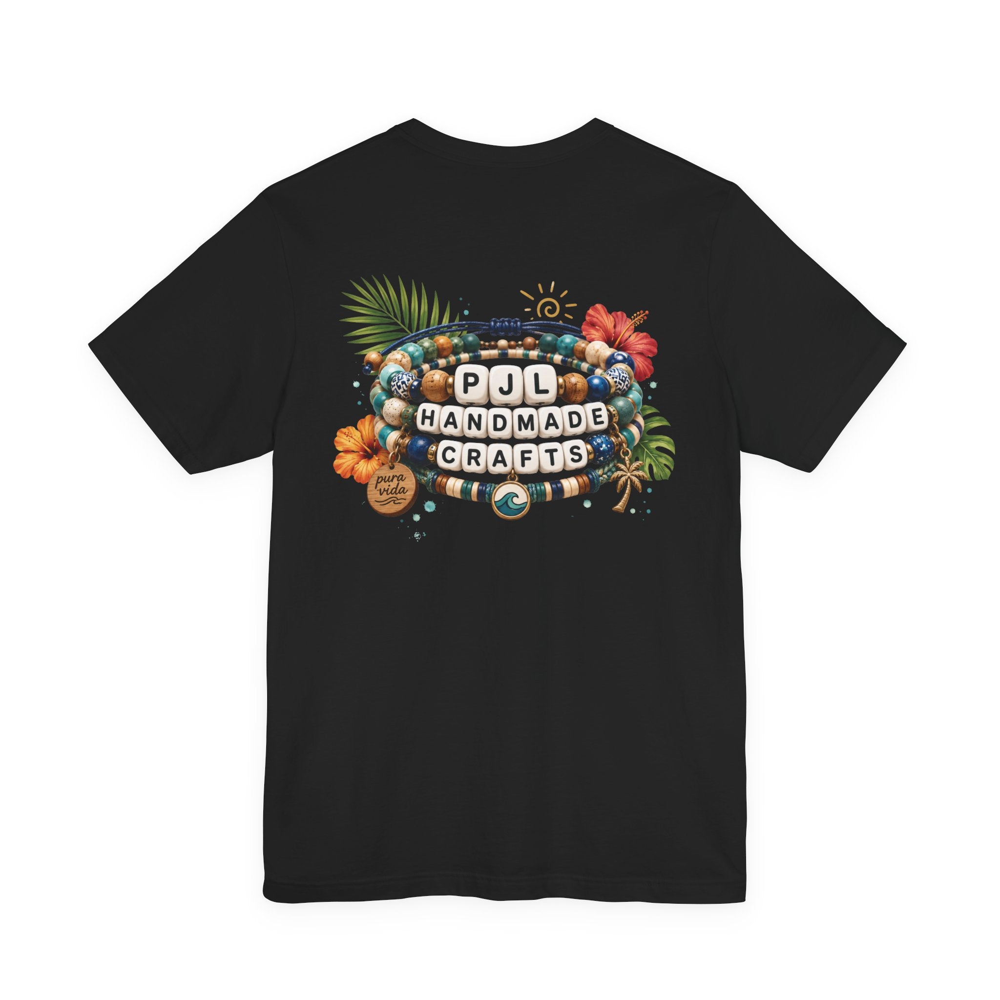 PJL Handmade Crafts Beaded Logo T-Shirt