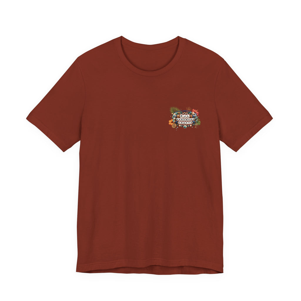 PJL Handmade Crafts Beaded Logo T-Shirt