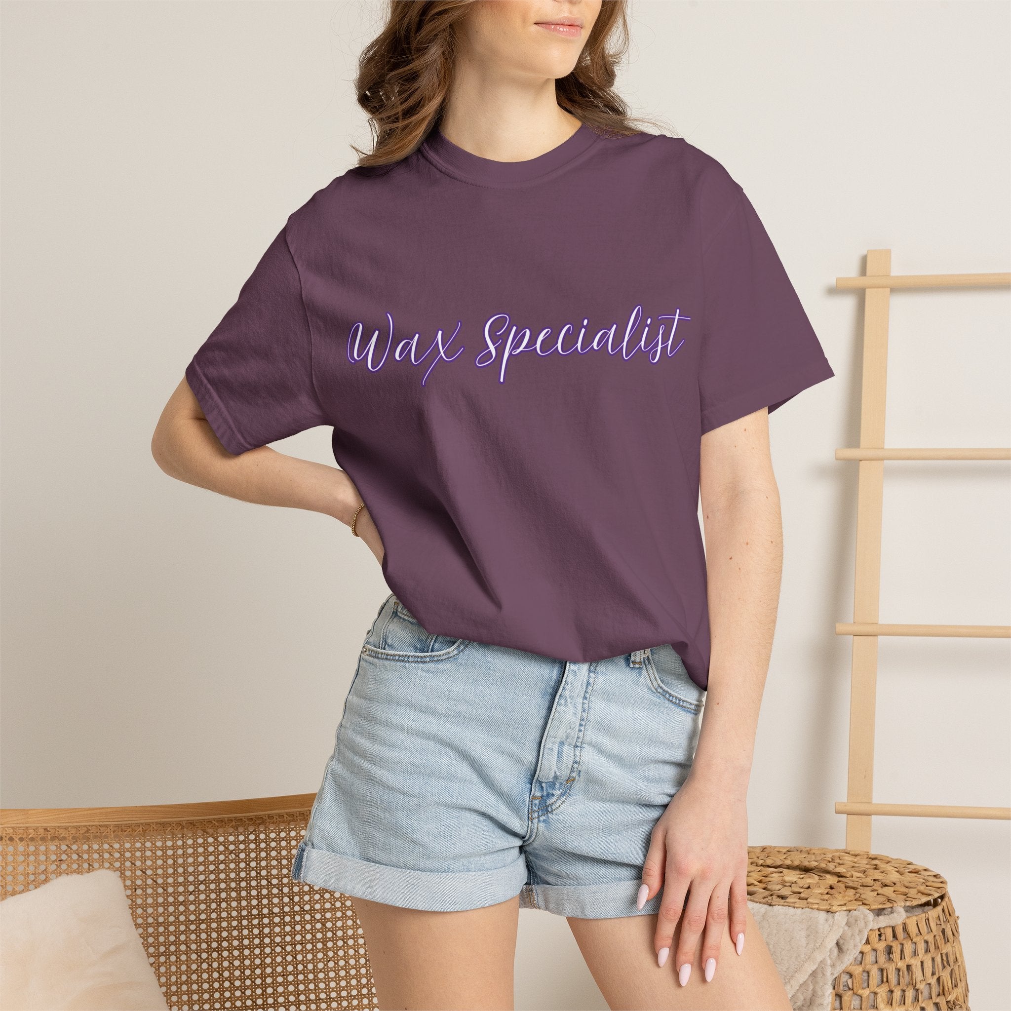 Wax Specialist T-Shirt — Lavender Script Tee