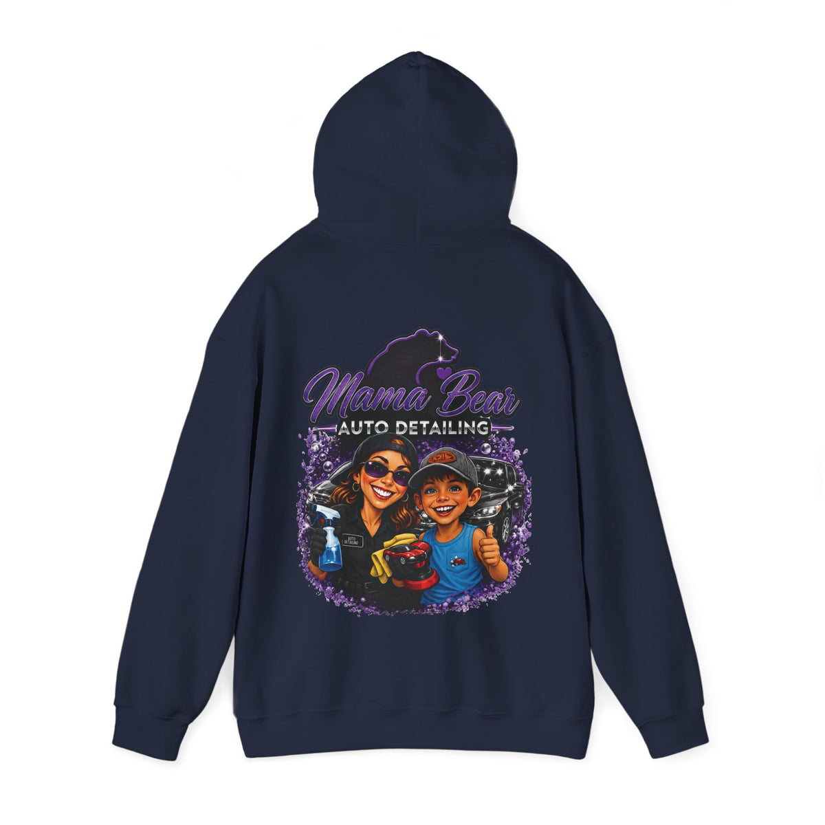 Mama Bear Auto Detailing Hoodie — Women's Car Care Team Pullover