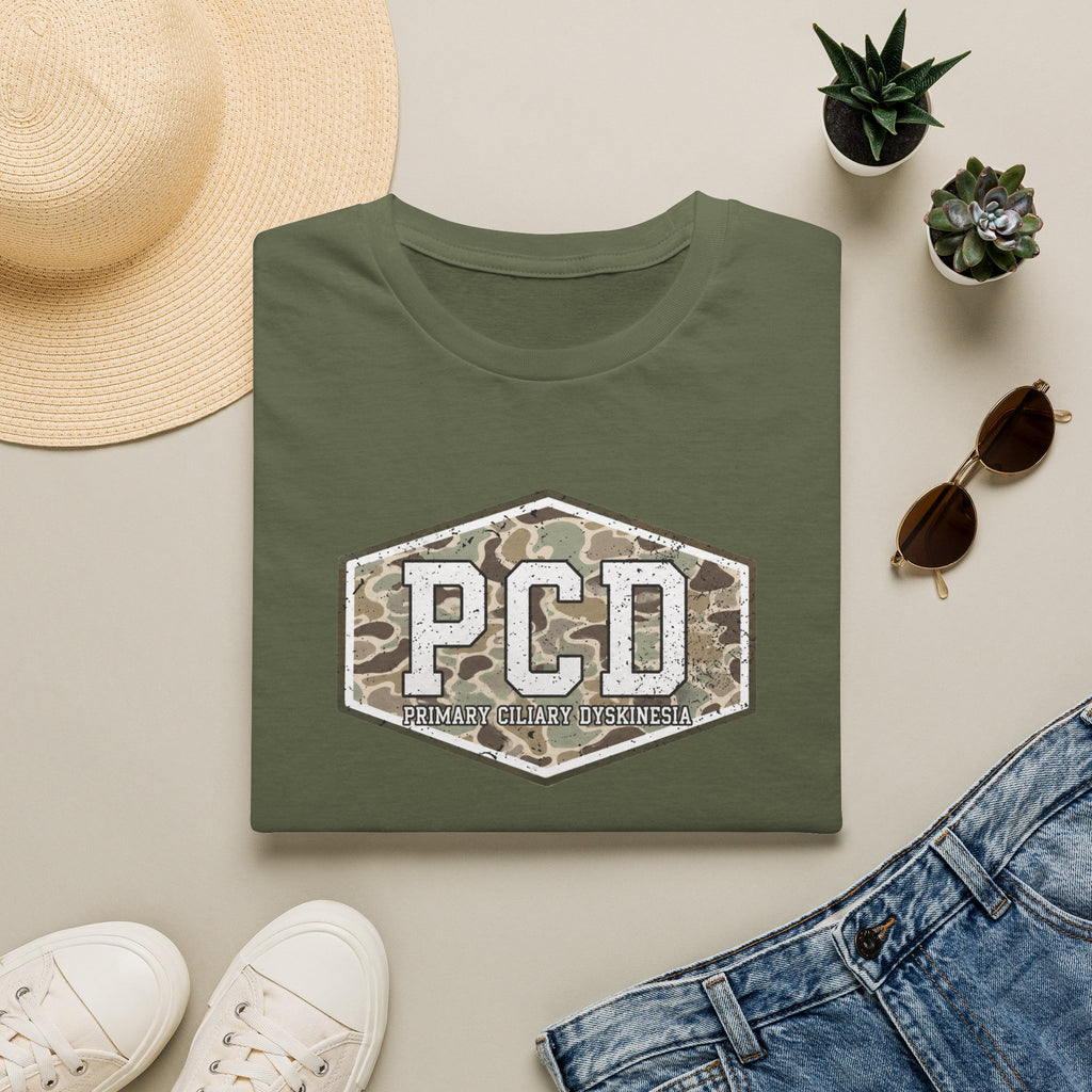 PCD Camo Logo T-Shirt — Primary Ciliary Dyskinesia Awareness Tee