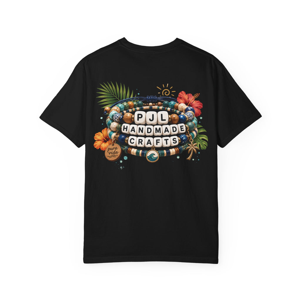 PJL Handmade Crafts Beaded Logo T-Shirt