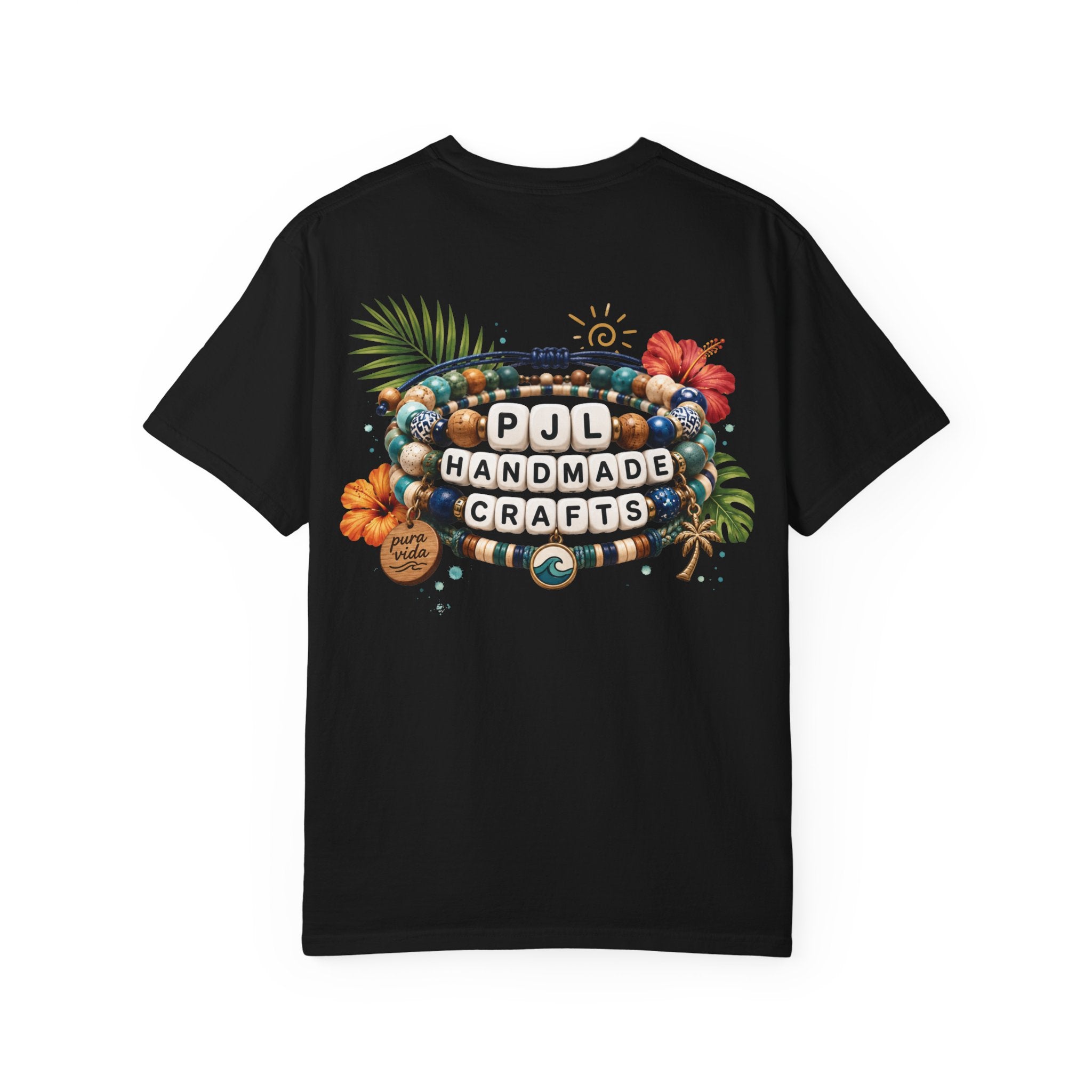 PJL Handmade Crafts Beaded Logo T-Shirt
