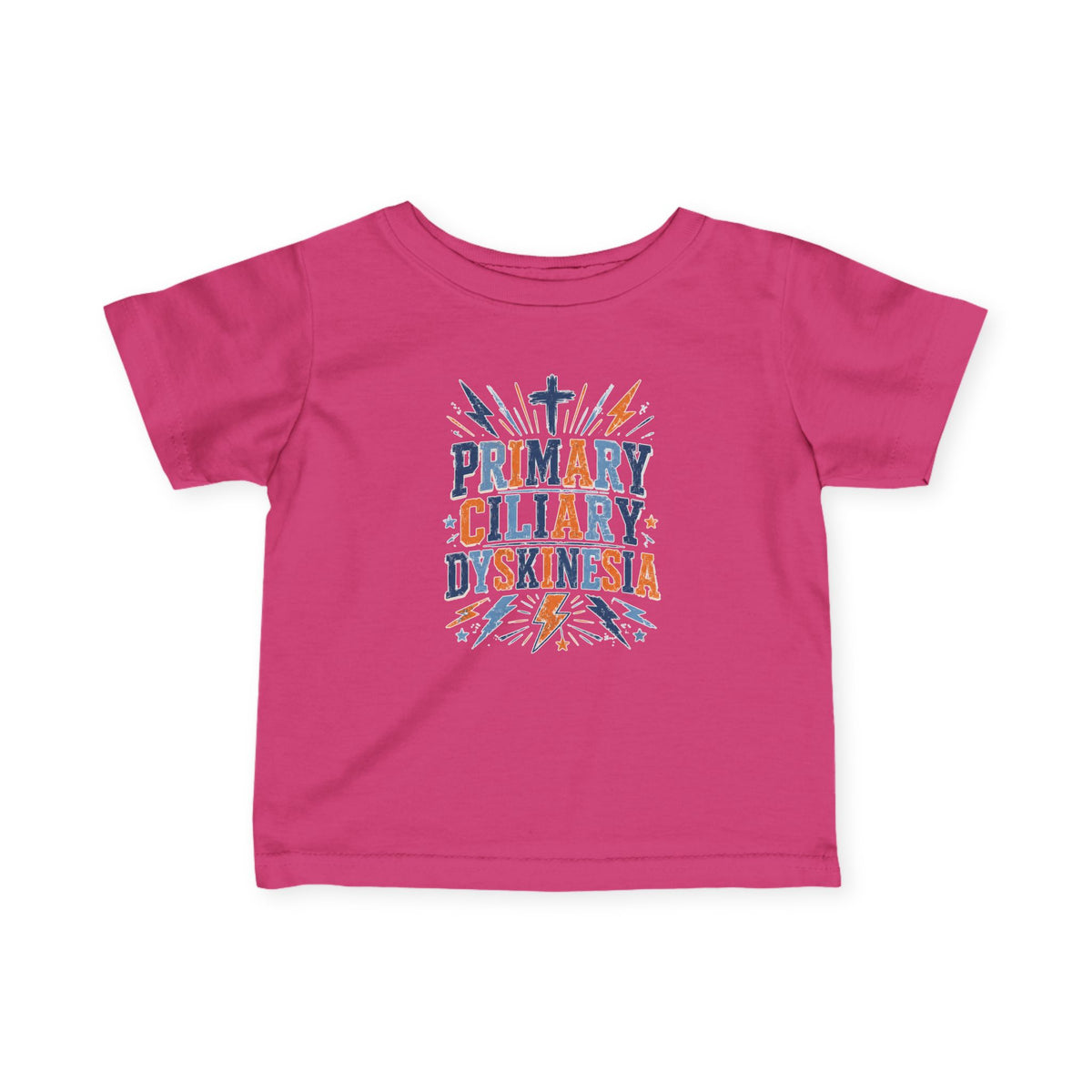 The Kade Primary Ciliary Dyskinesia Infant Tee — Awareness Baby T-Shirt (Text Design)