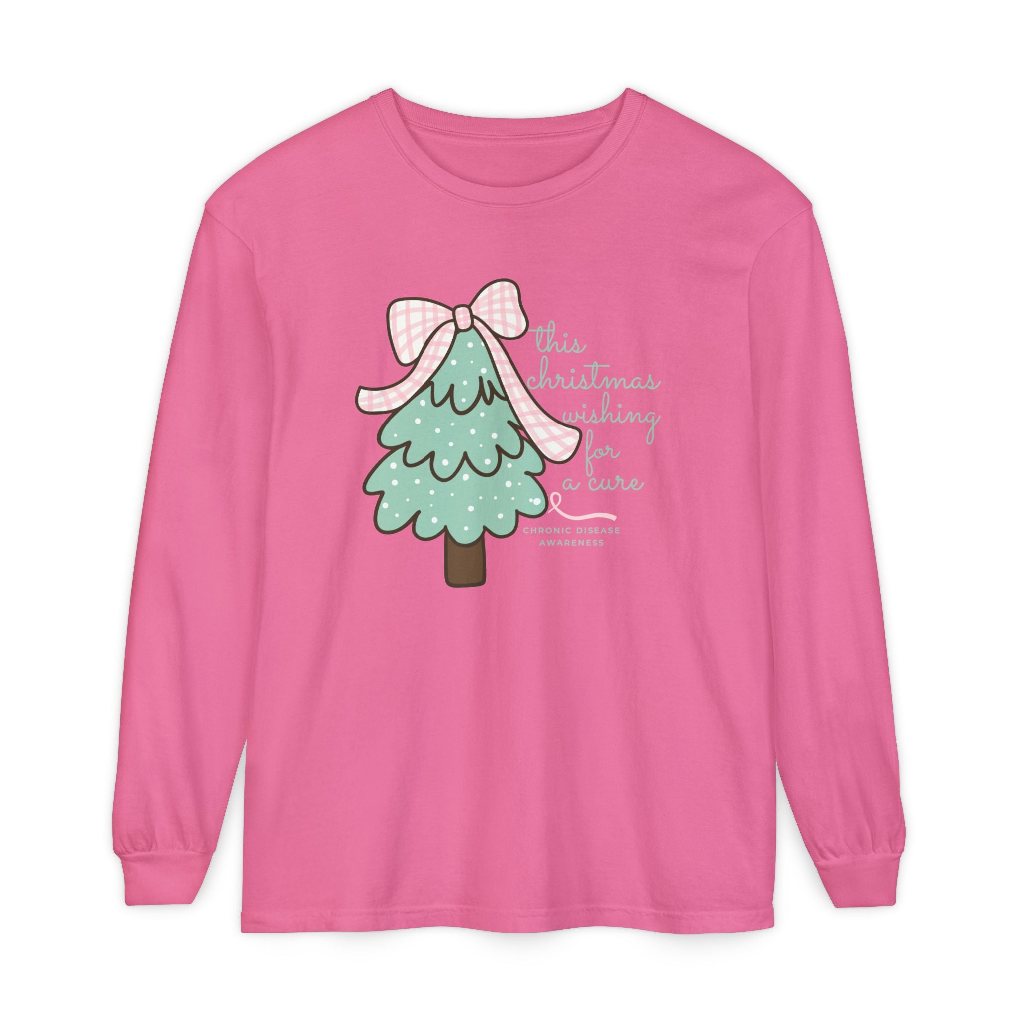 Chronic Illness Awareness Long Sleeve T-Shirt - Christmas Cure Wish
