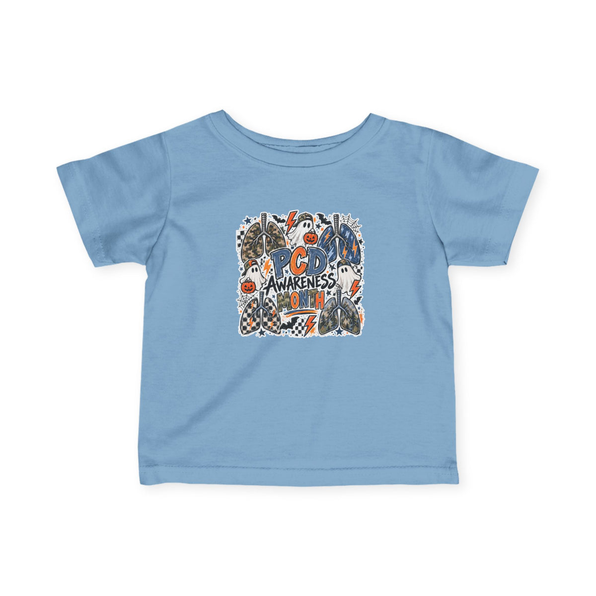 Infant Tee — PCD Awareness Month Pumpkin Ghosts Design
