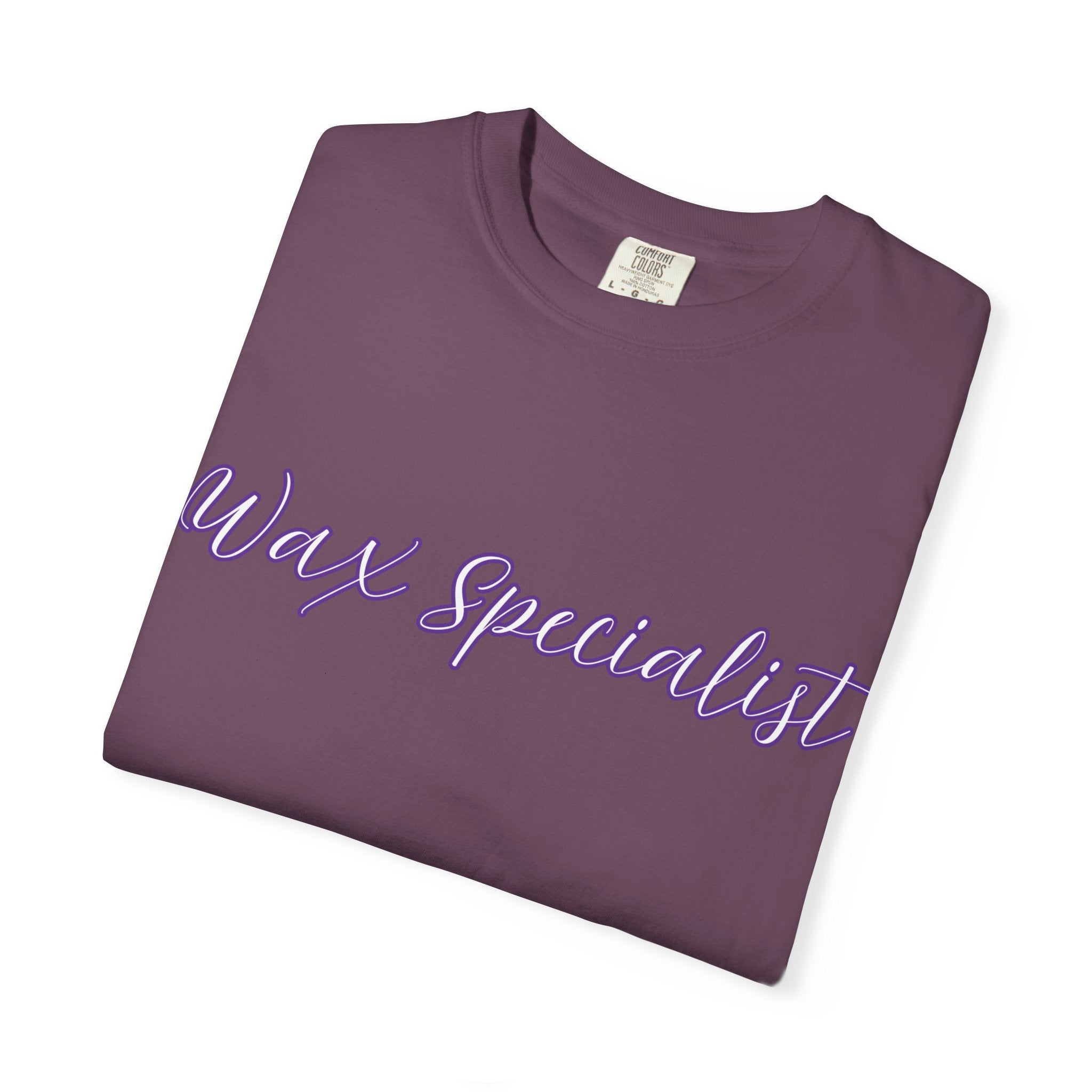 Wax Specialist T-Shirt — Lavender Script Tee
