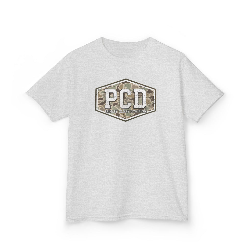 Youth PCD Camo Logo T-Shirt — Primary Ciliary Dyskinesia Awareness Tee