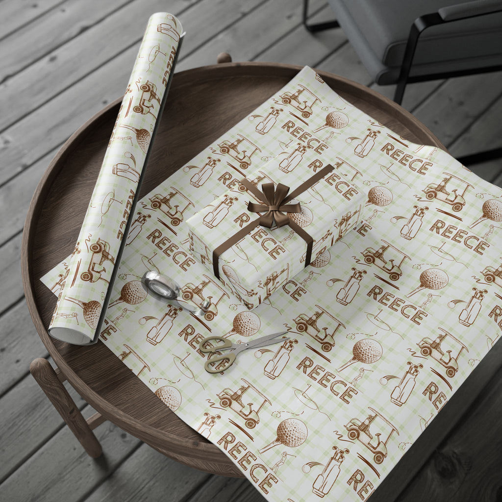 Reece Golf Print Wrapping Paper