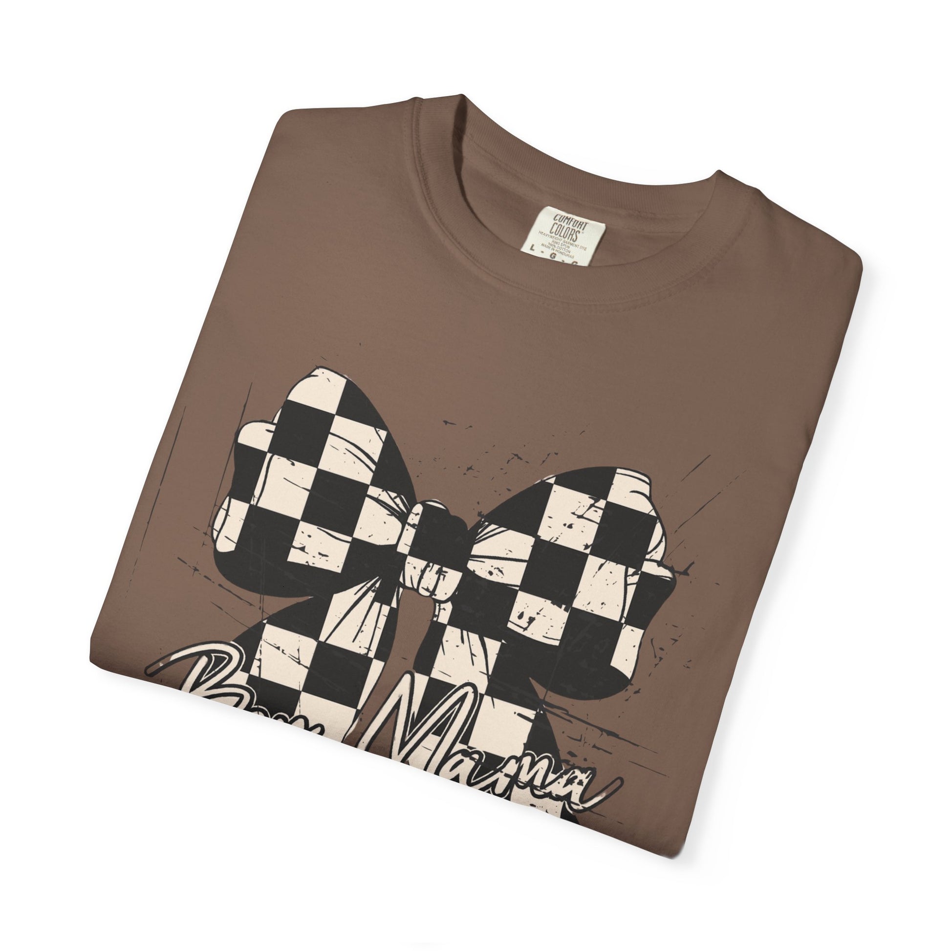 Boy Mom Distressed Checkered T-shirt