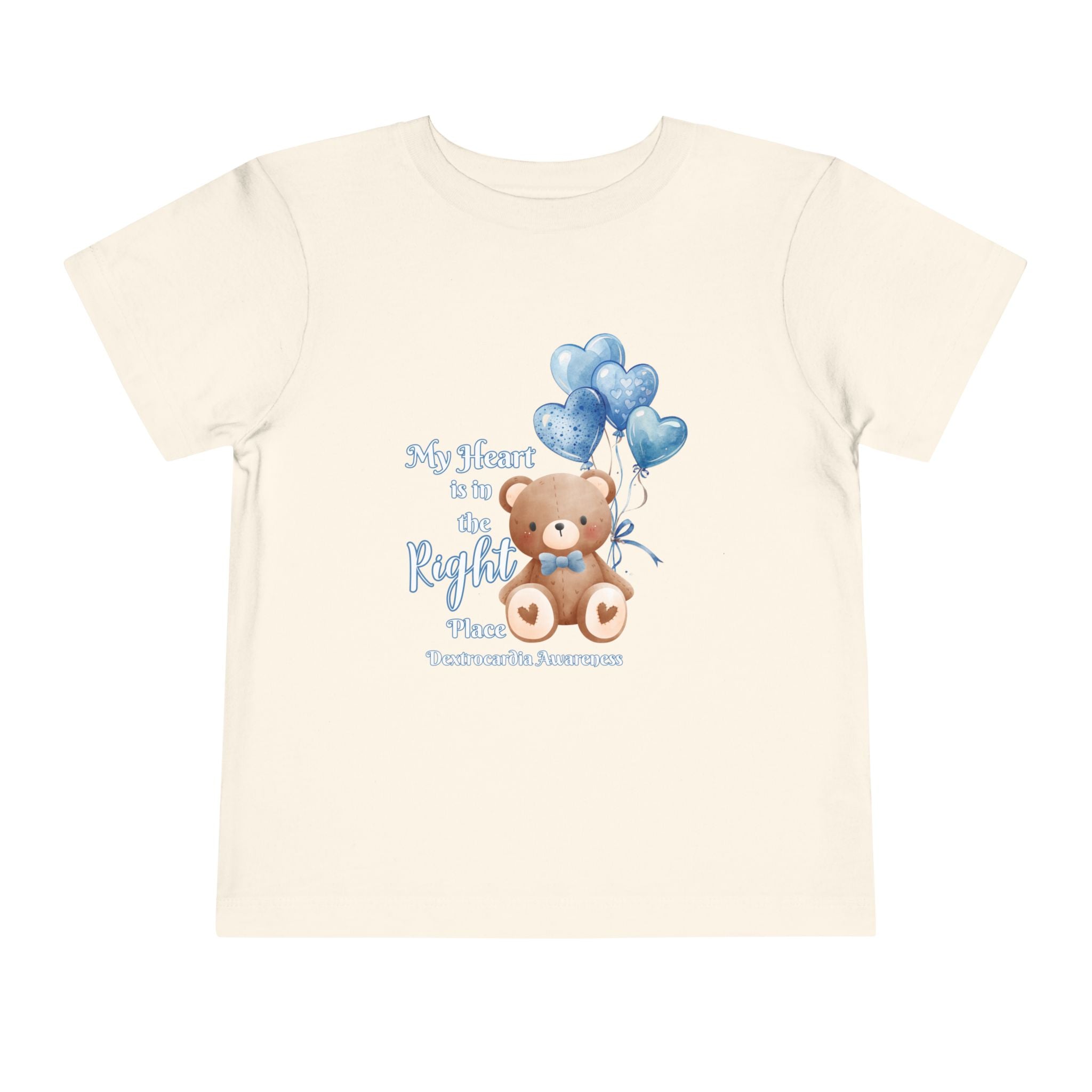 Toddler Tee — "My Heart Is in the Right Place" Dextrocardia Bear