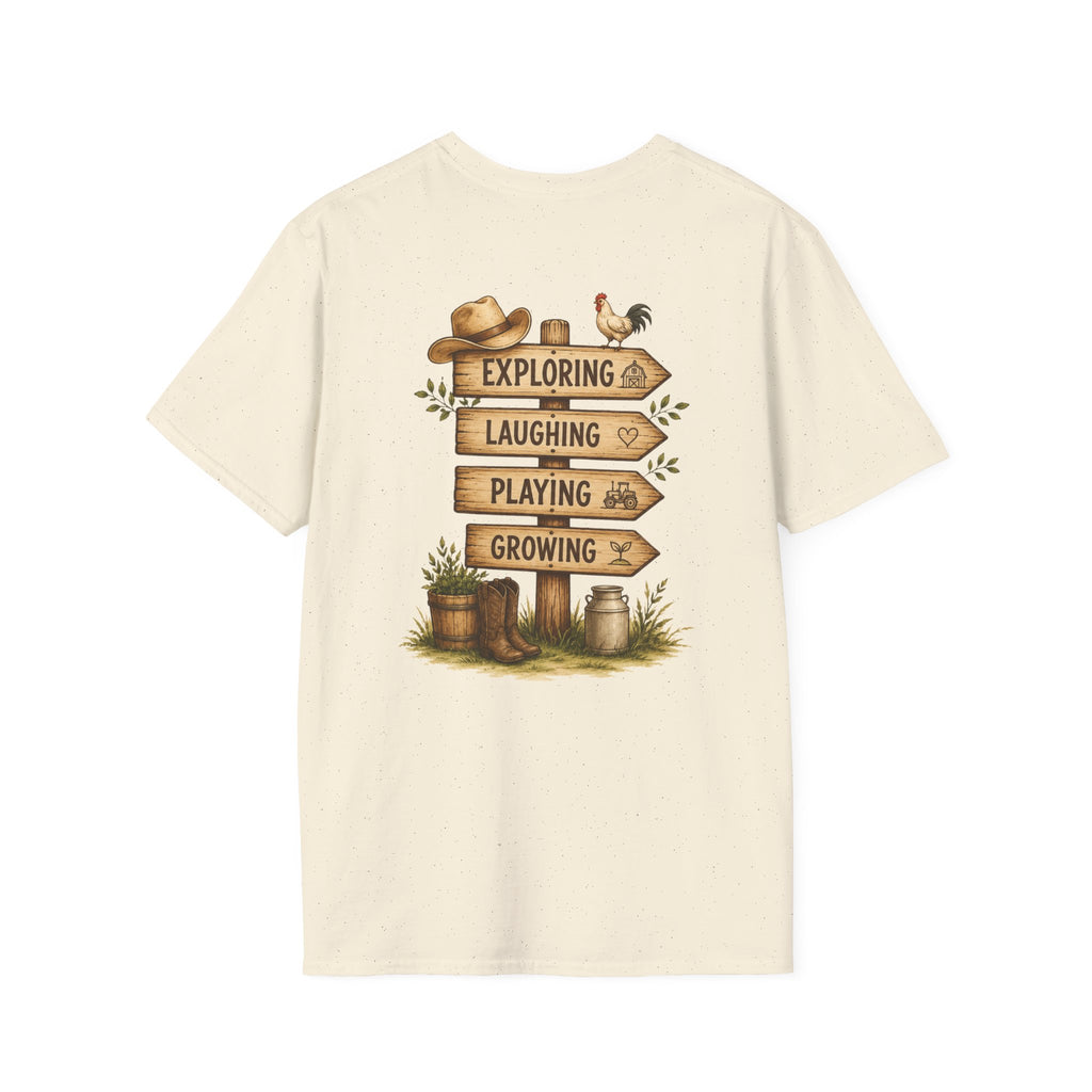 Grandkids Camp T-Shirt – Retro Barn, Tractor & 'Grandkids Camp with Nonnie & Papa' Design