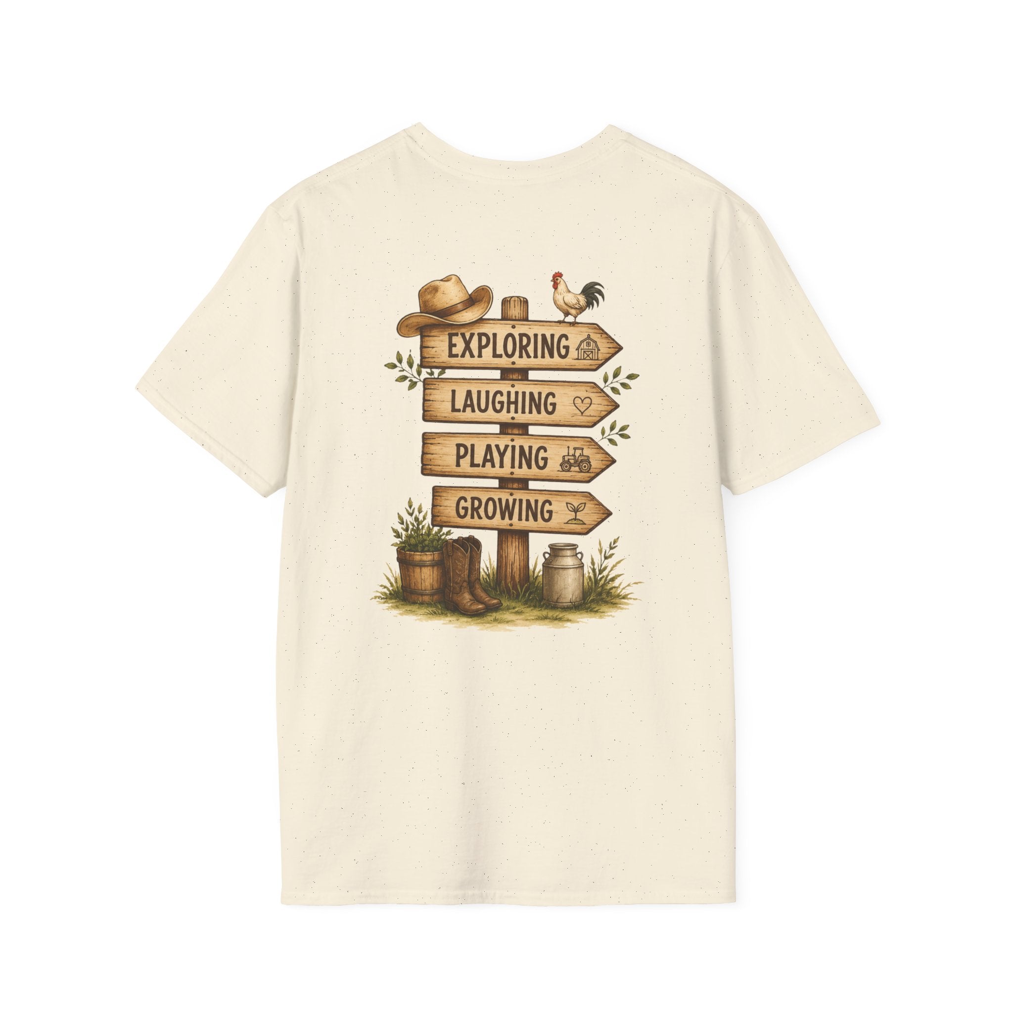 Grandkids Camp T-Shirt – Retro Barn, Tractor & 'Grandkids Camp with Nonnie & Papa' Design