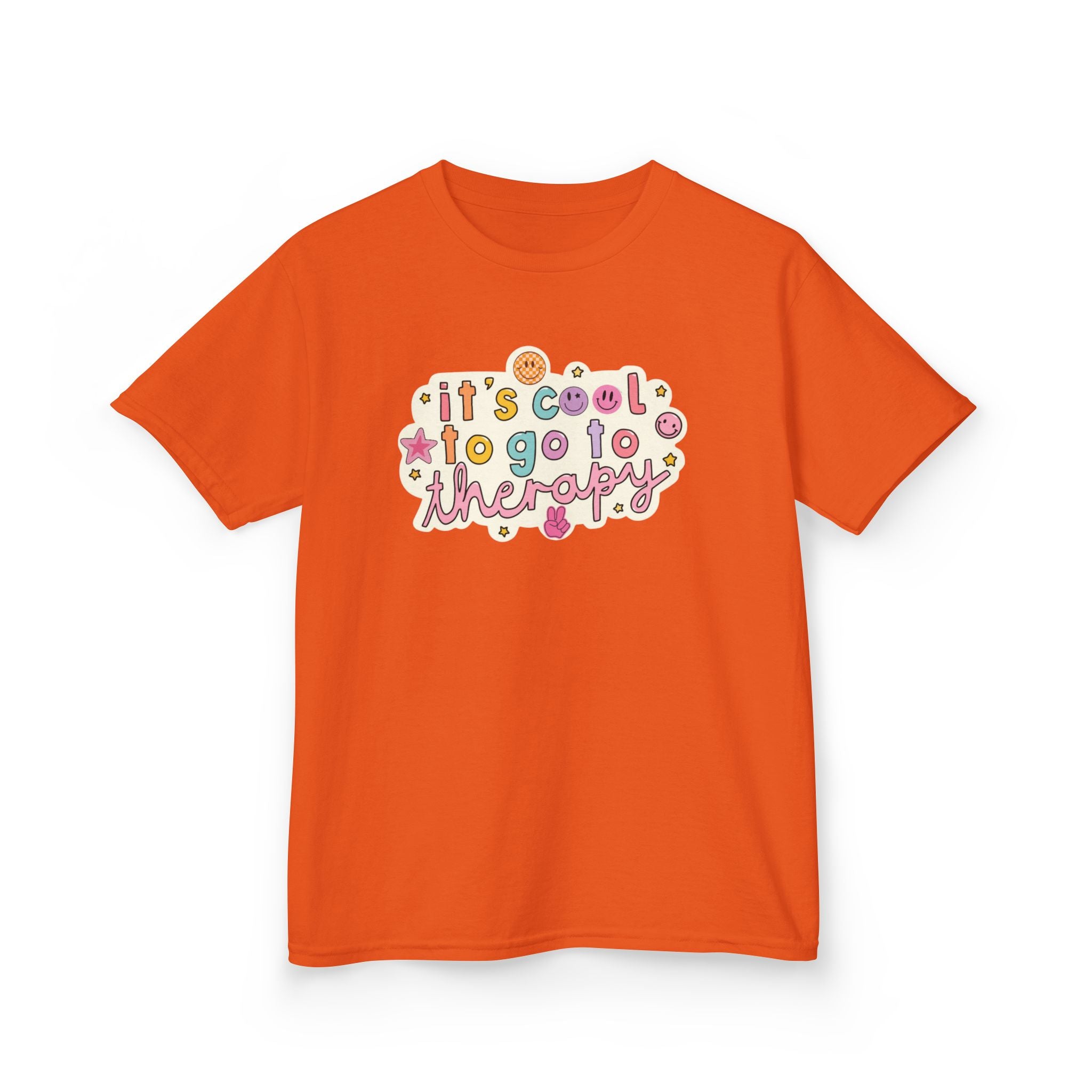 Kids Tee — "It's Cool to Go to Therapy" Retro Flower Therapy Tee