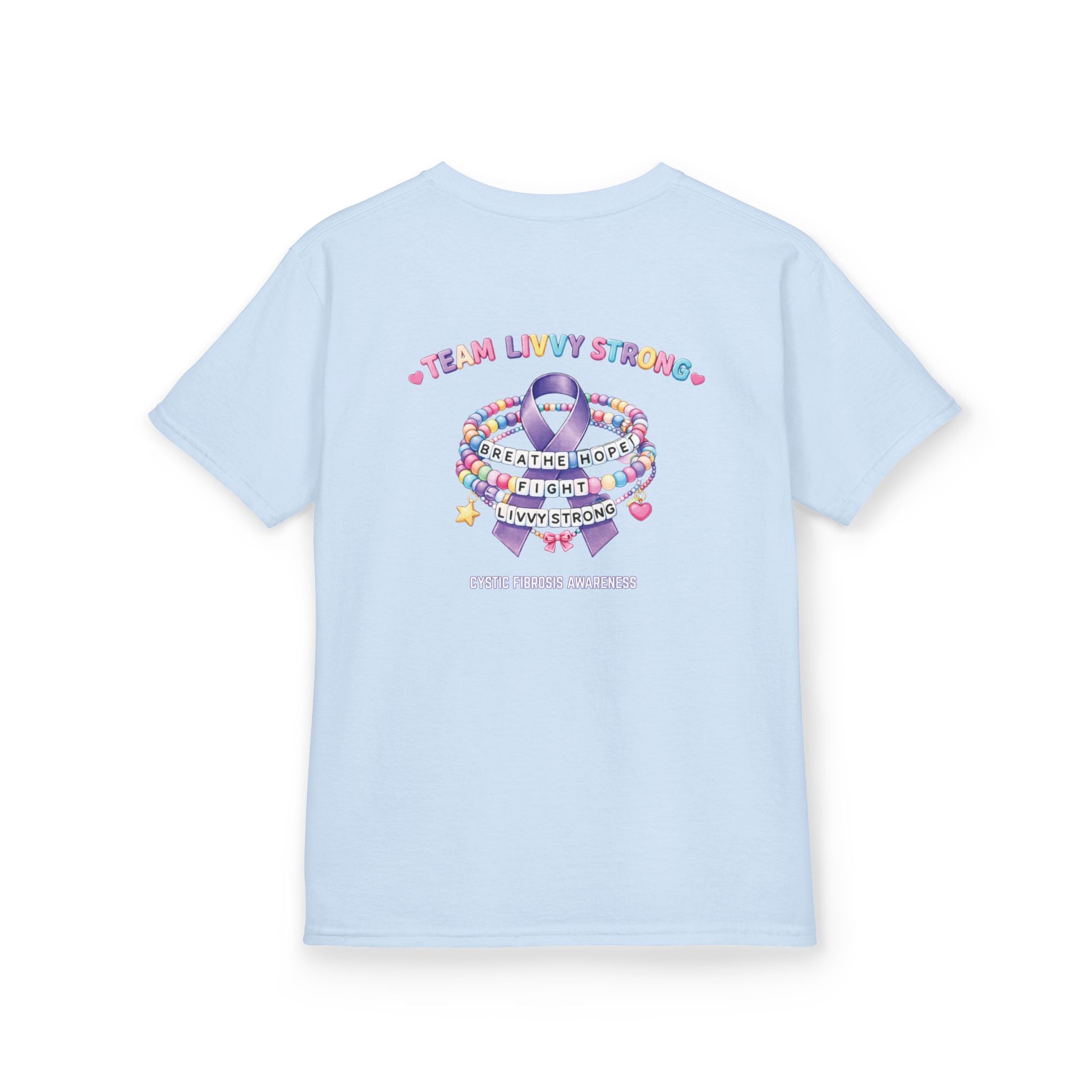YOUTH Team Livvy Strong Fundraiser T-Shirt —CF Awareness Tee