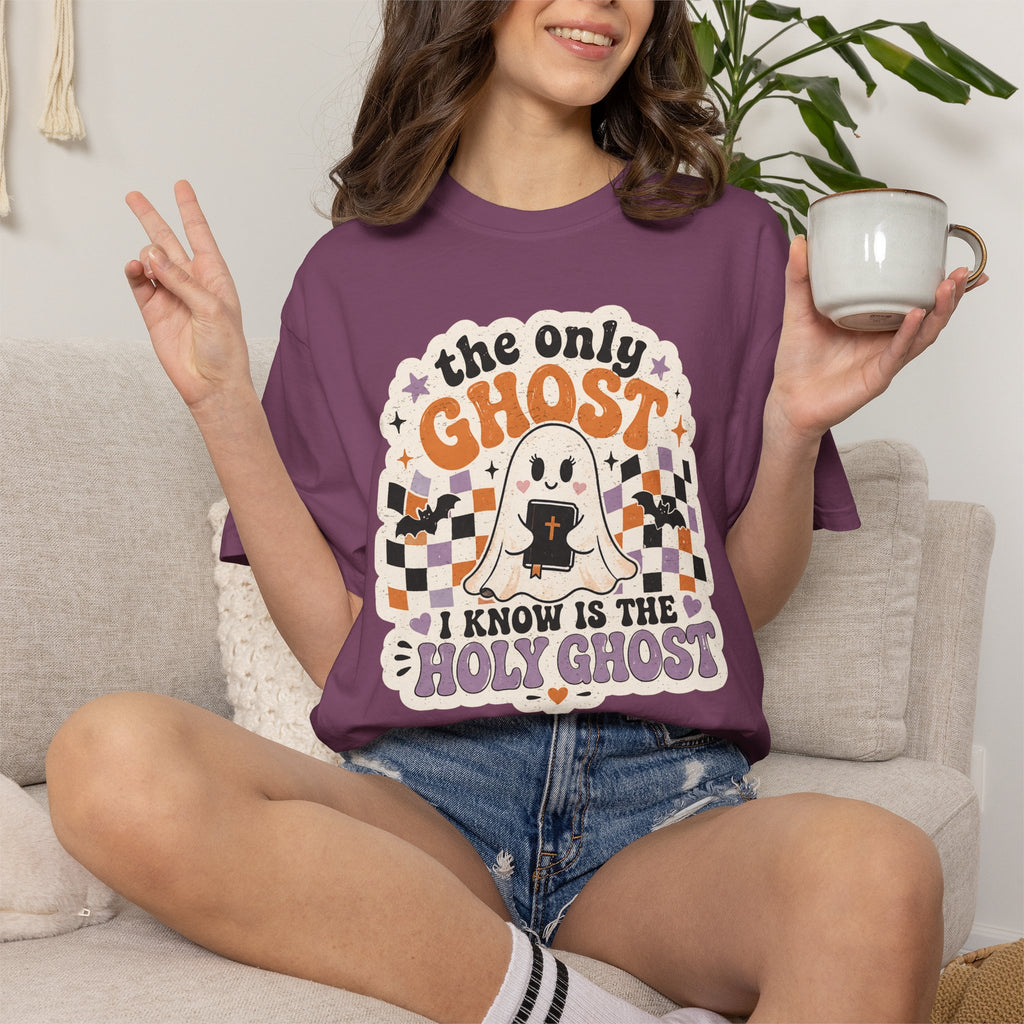 Holy Ghost Ghost Tee — "The Only Ghost I Know Is The Holy Ghost" Christian Halloween T-Shirt