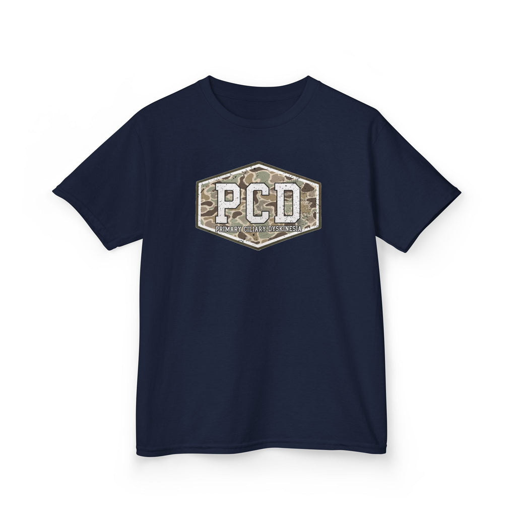 Youth PCD Camo Logo T-Shirt — Primary Ciliary Dyskinesia Awareness Tee