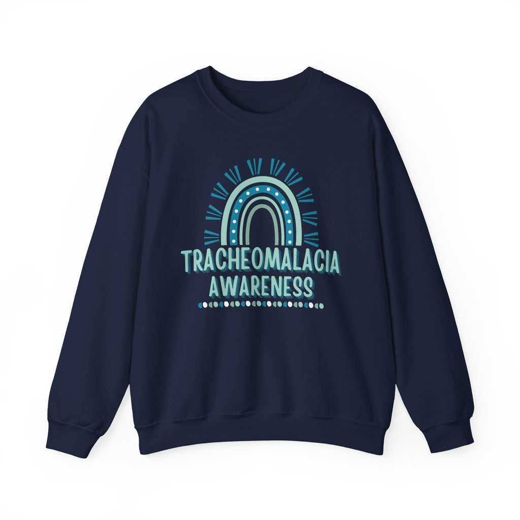 Tracheomalacia Awareness Crewneck — Teal Rainbow Support