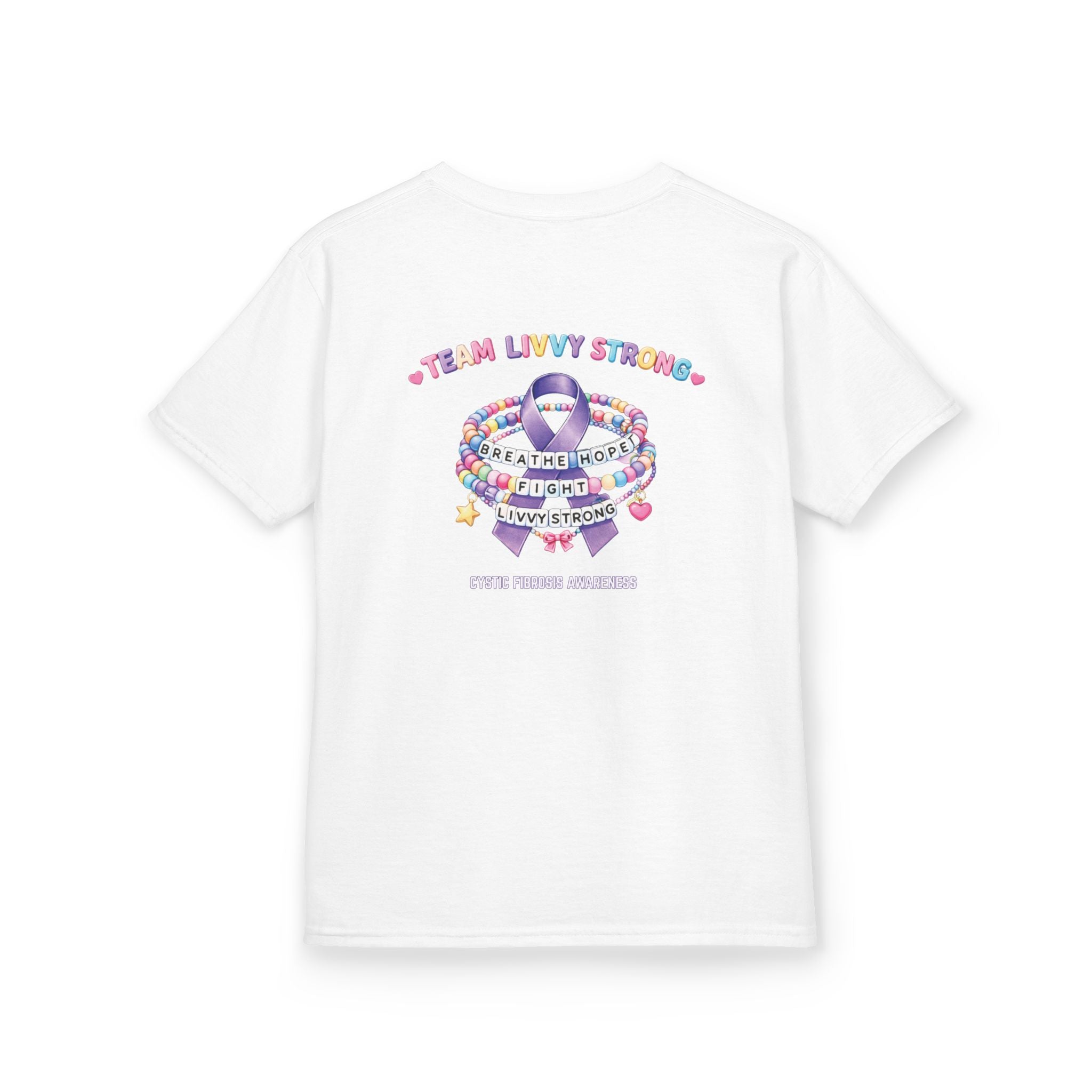 YOUTH Team Livvy Strong Fundraiser T-Shirt —CF Awareness Tee