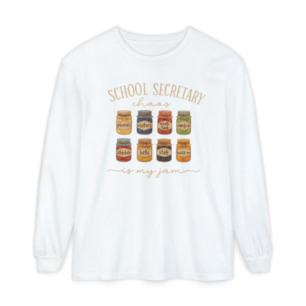 Long Sleeve T-Shirt - School Secretary Jam Design