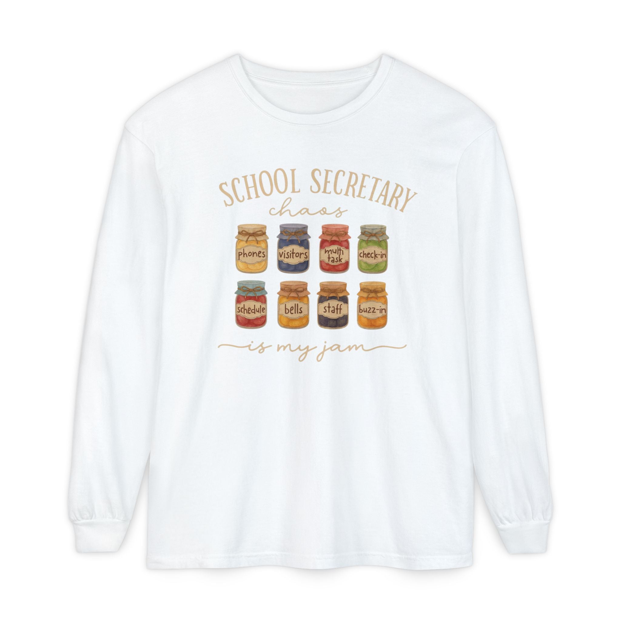 Long Sleeve T-Shirt - School Secretary Jam Design