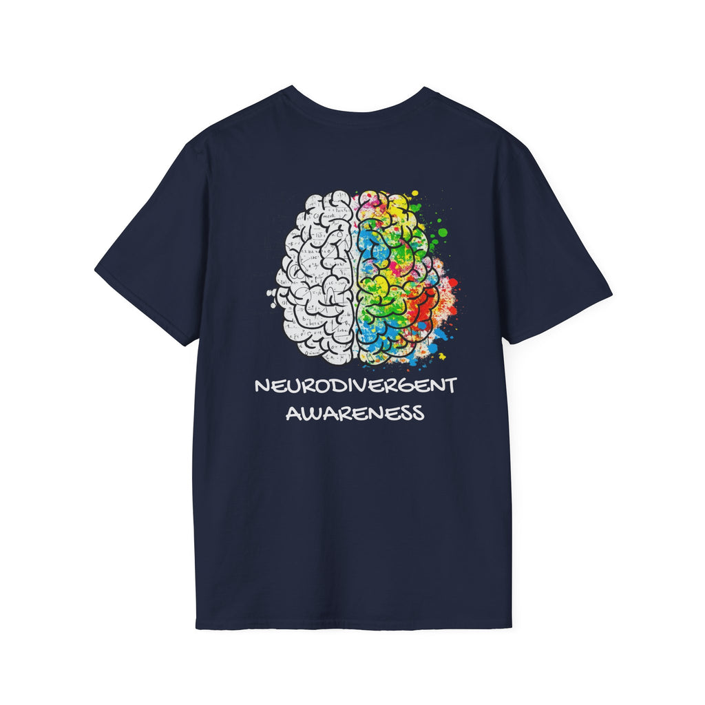 Neurodivergent Awareness T-Shirt — Colorful Brain Infinity Symbol
