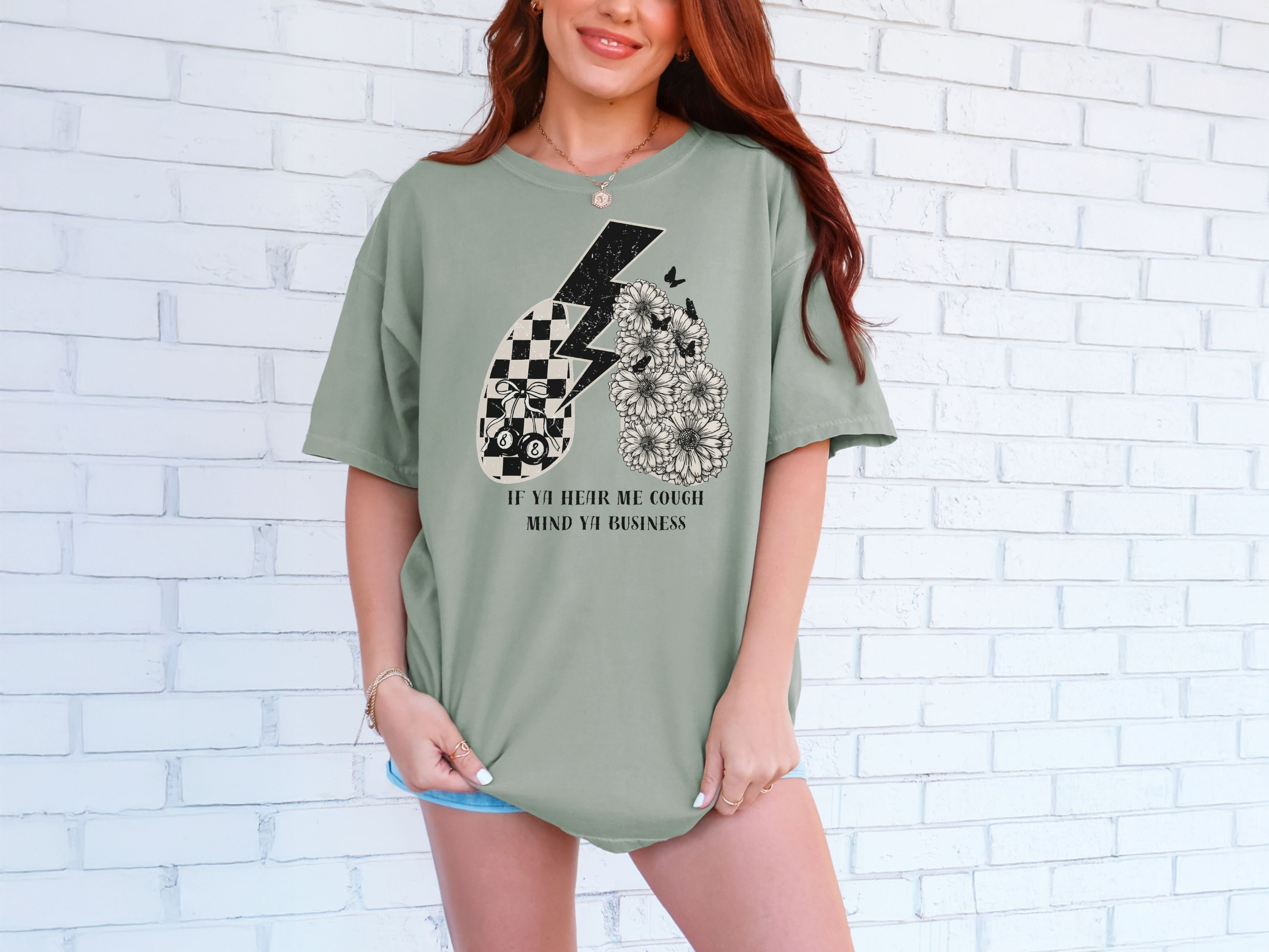 Garment-Dyed T-shirt Lungs Mind Ya Business Tee