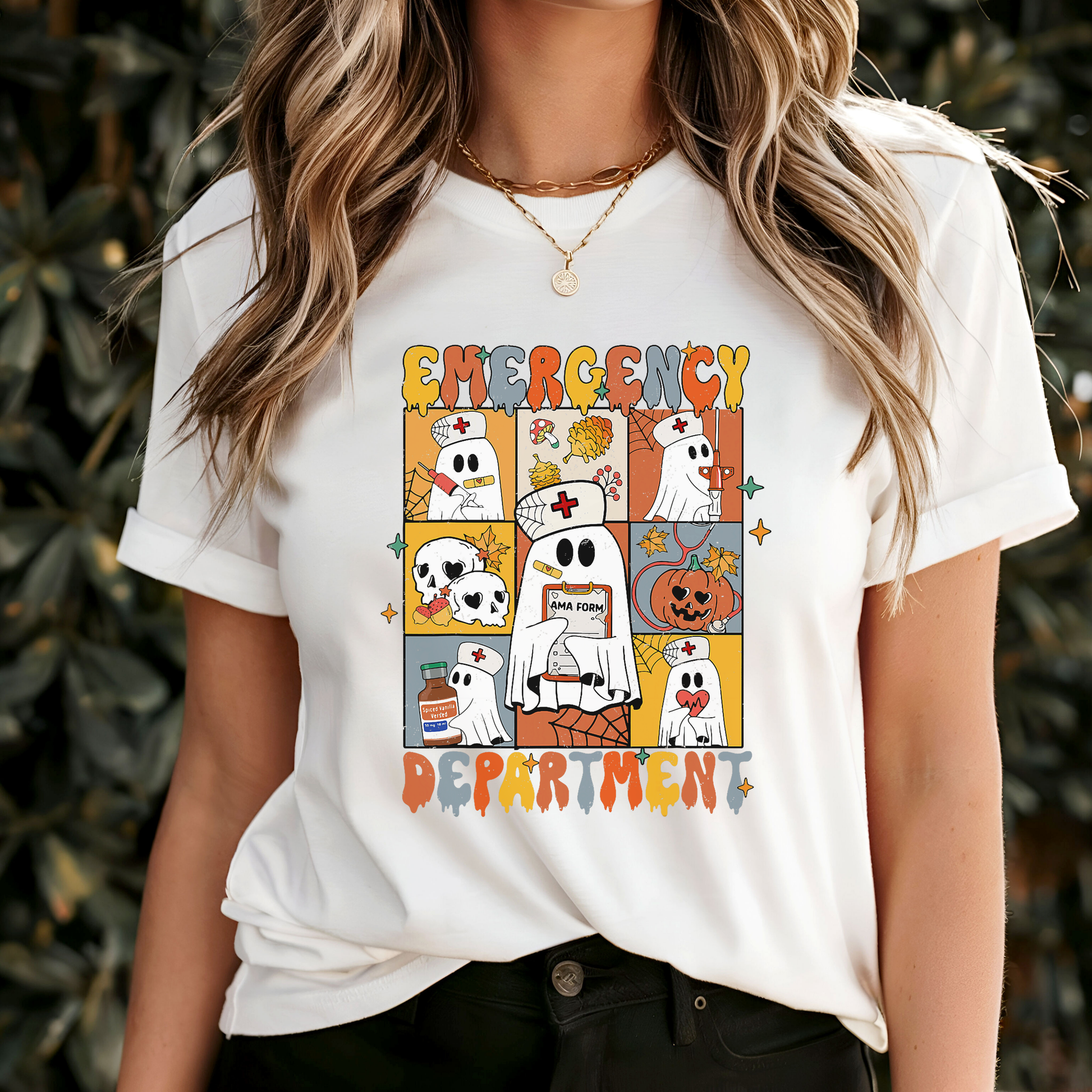 Halloween Emergency Department Tee, Ghost T-Shirt, Unisex Fun Shirt, Spooky Season Top, Cute Halloween Gift, Fall Festival Apparel