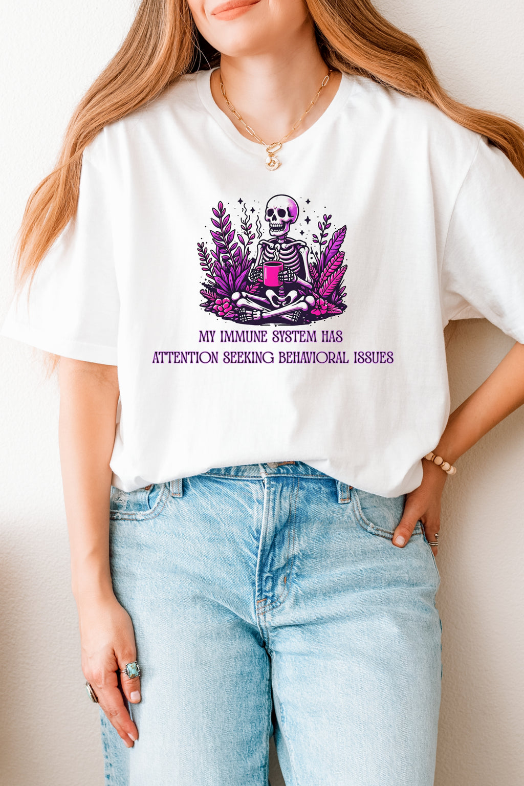 Unisex T-Shirt Attention Seeking Immune System Funny Graphic Tee