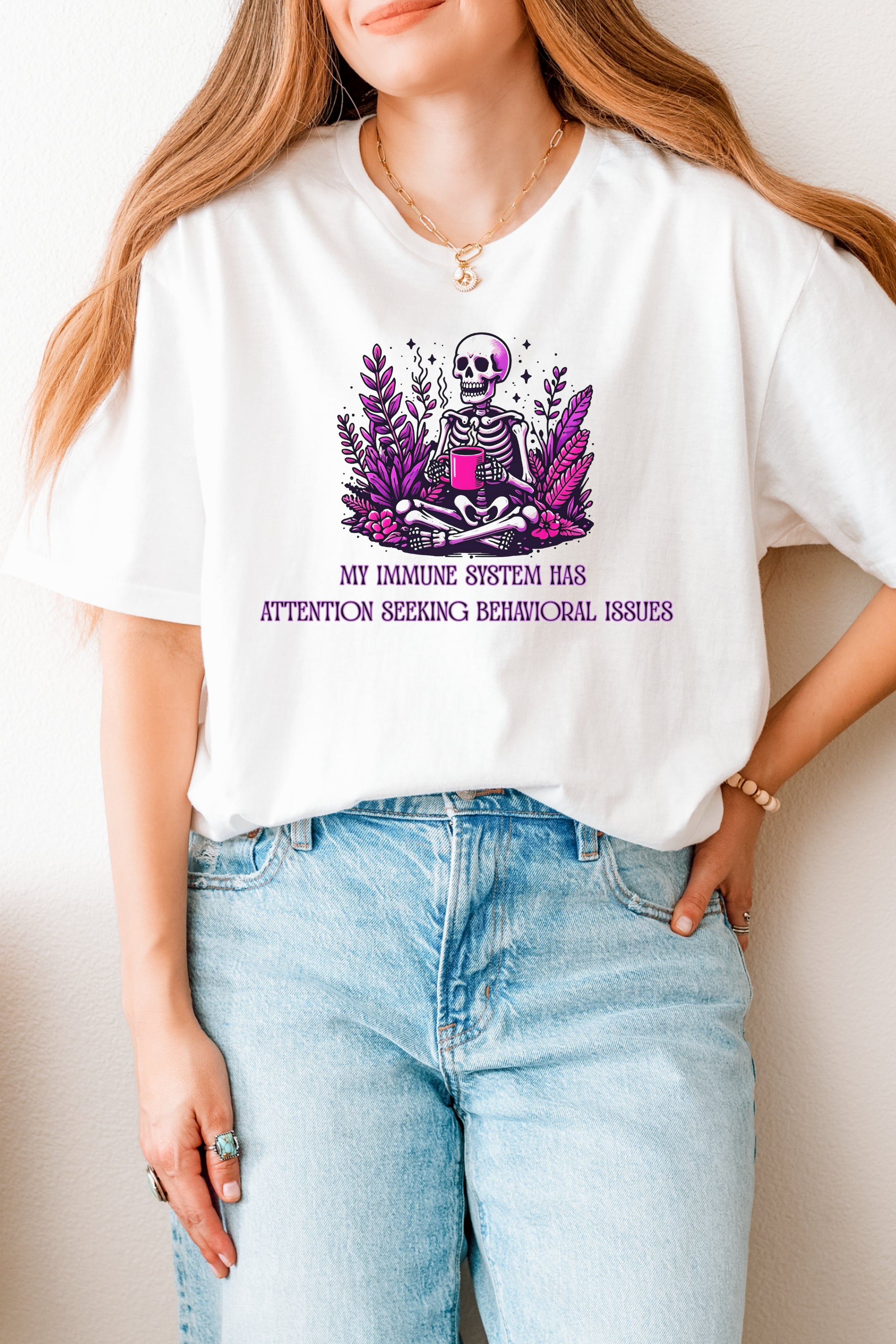 Unisex T-Shirt Attention Seeking Immune System Funny Graphic Tee