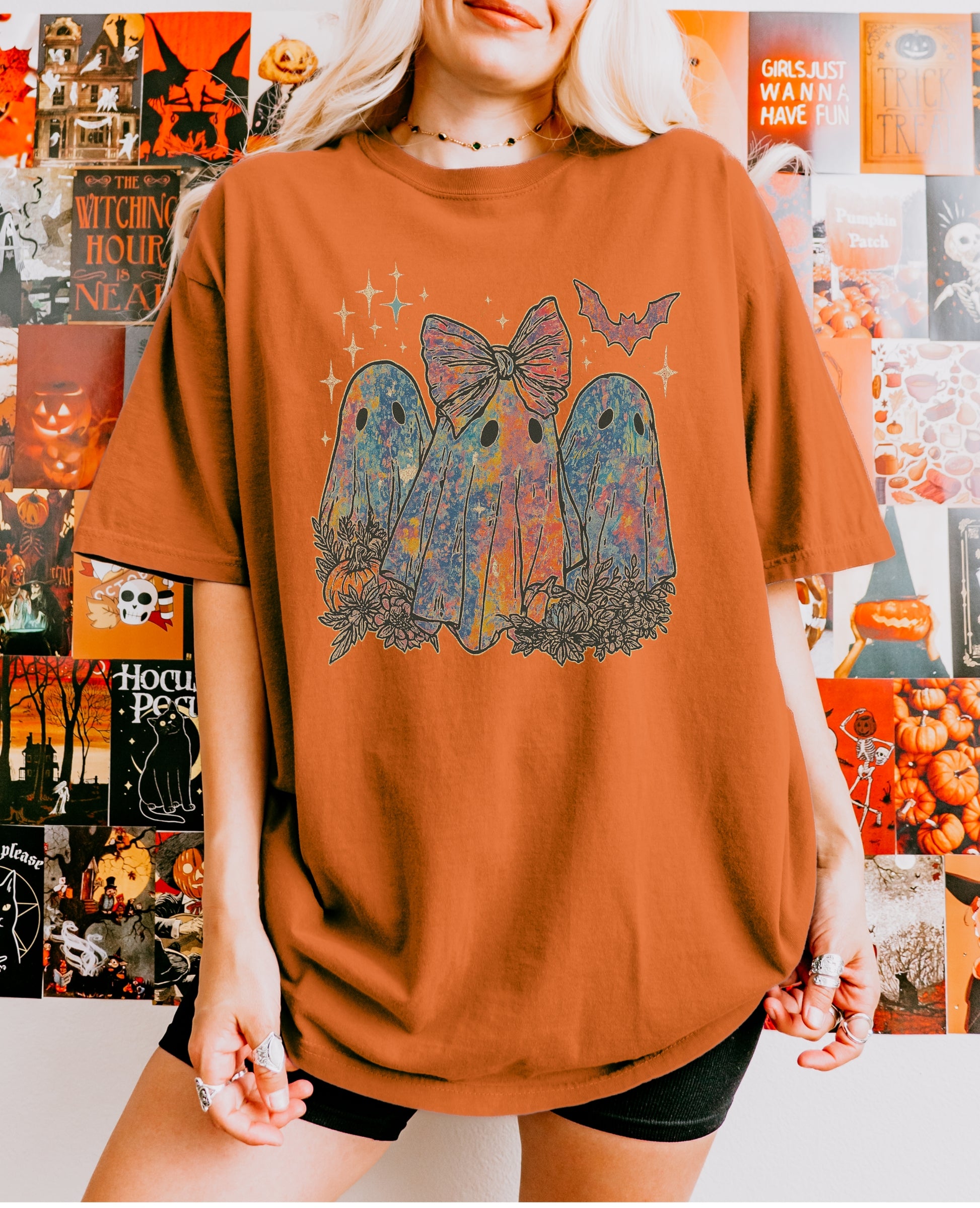 Ghostly Halloween Unisex T-shirt, Spooky Tee, Fall Fashion, Gothic Style, Fun Halloween Shirt, Boo T-shirt, Ghost Art Tee