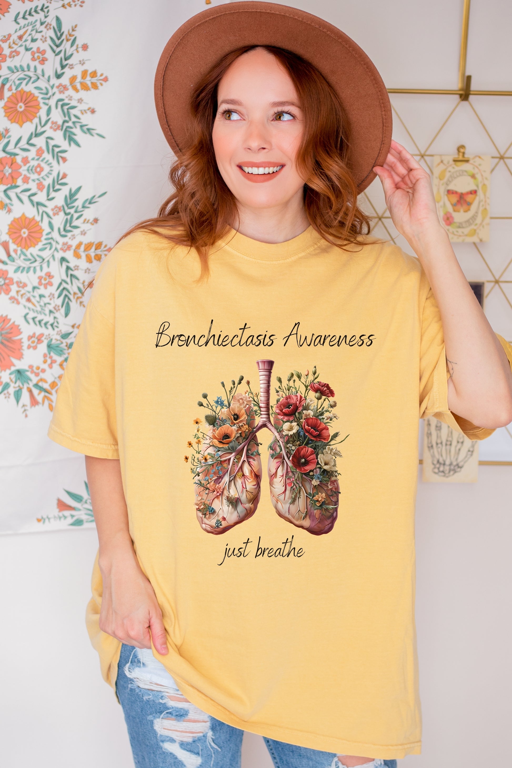 Bronchiectasis Awareness T-shirt - Just Breathe