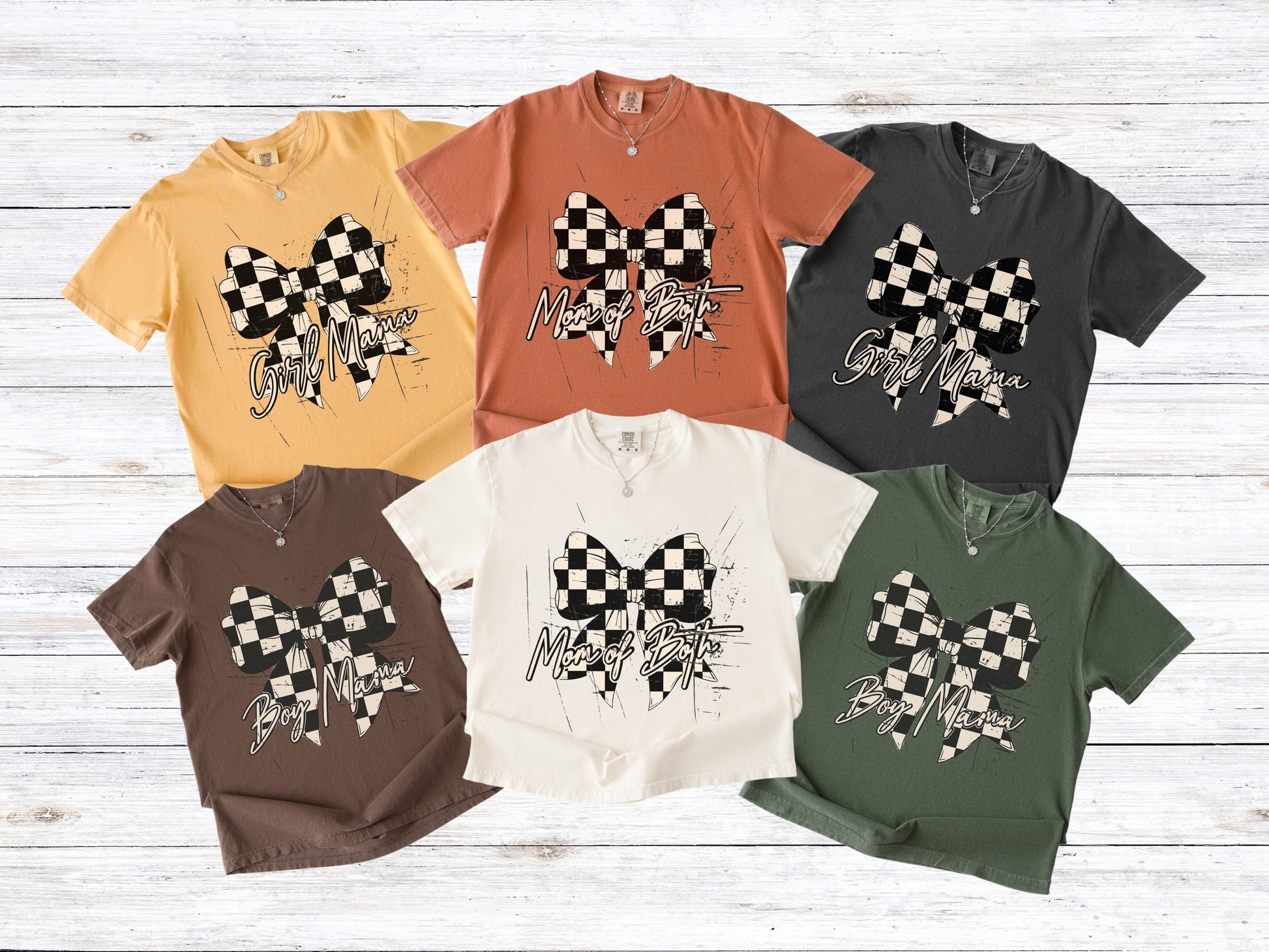 Boy Mom Distressed Checkered T-shirt