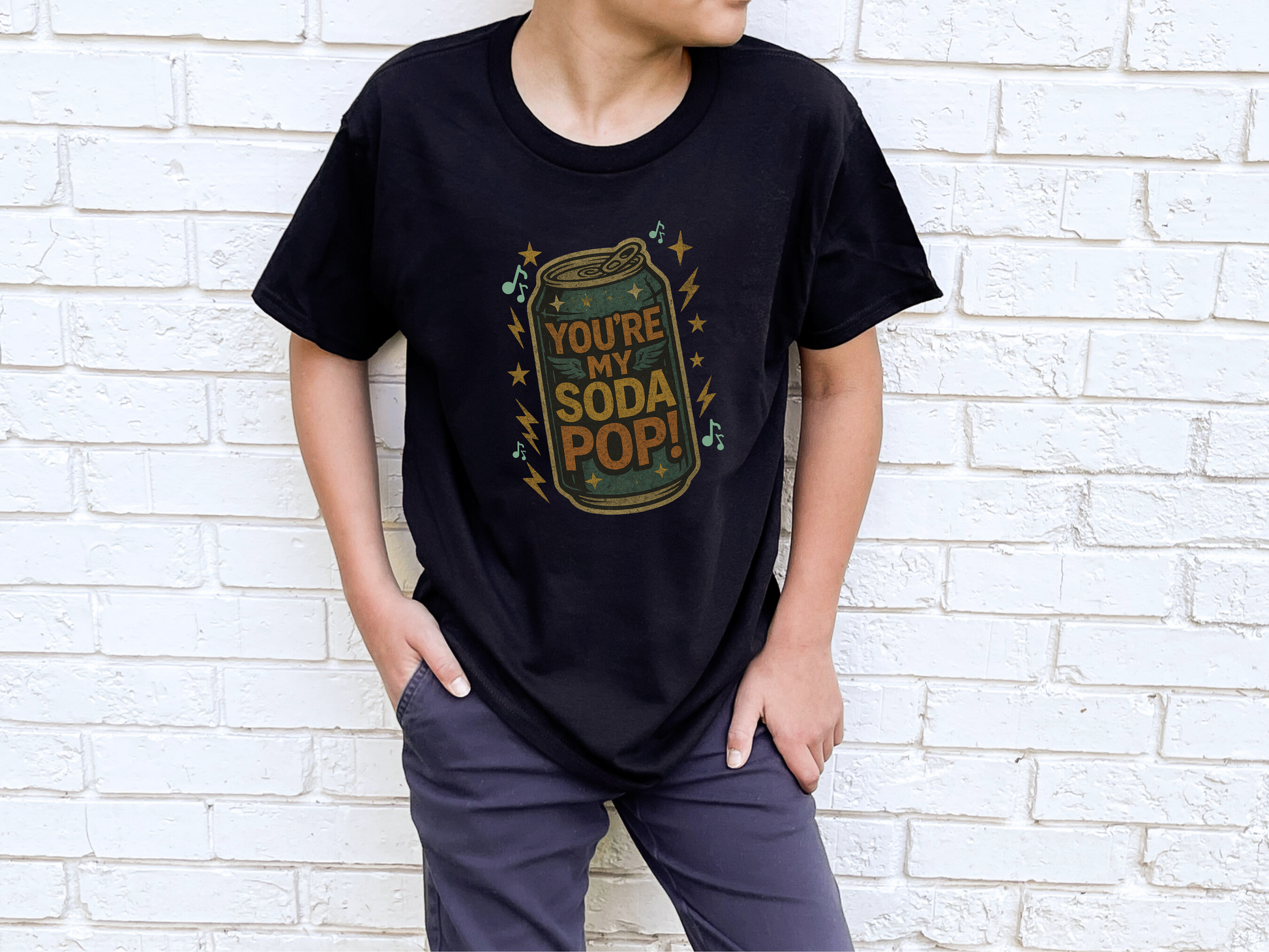 Kids Tee - Saja Boys Soda Pop Neutral Colors Shirt