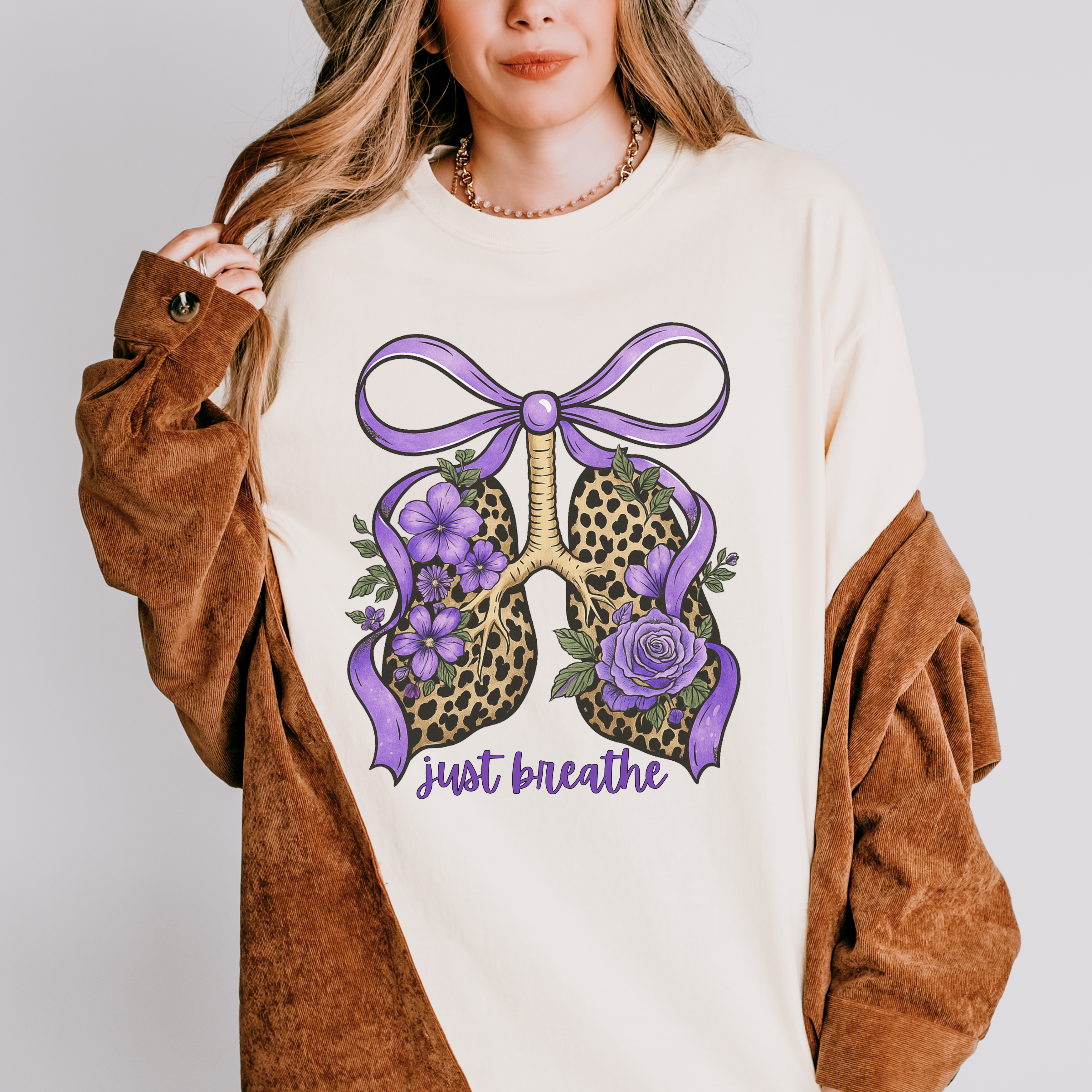 Garment-Dyed T-shirt - Just Breathe Wild Lungs