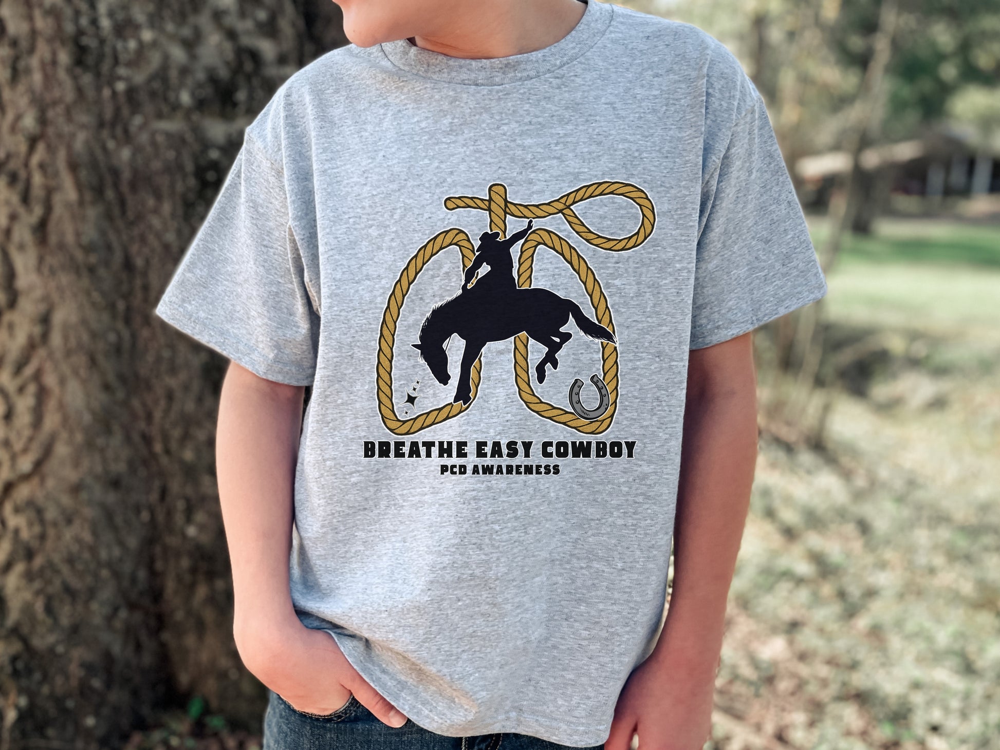 Kids Tee - Breathe Easy Cowboy PCD Design