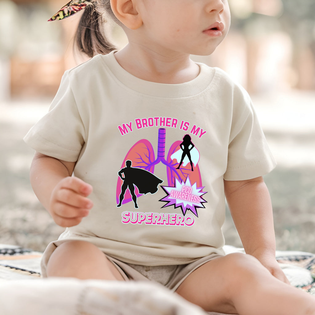 Toddler Tee Brother Superhero PCD Awareness Shirt