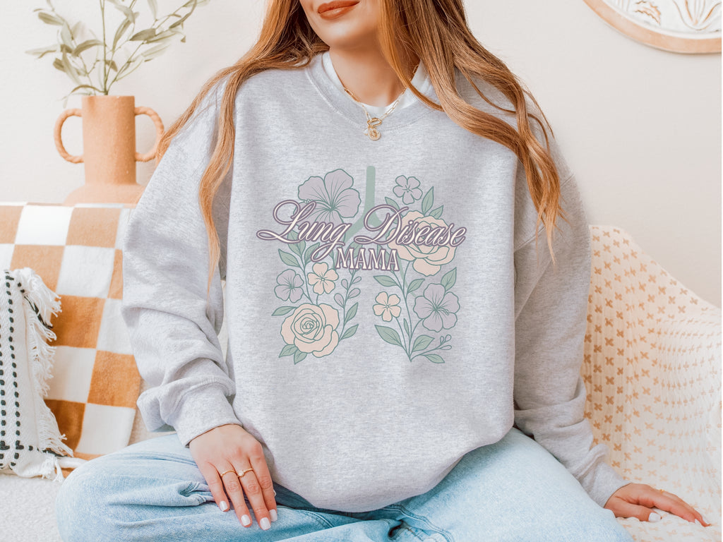 Floral Lung Disease Mama Sweatshirt