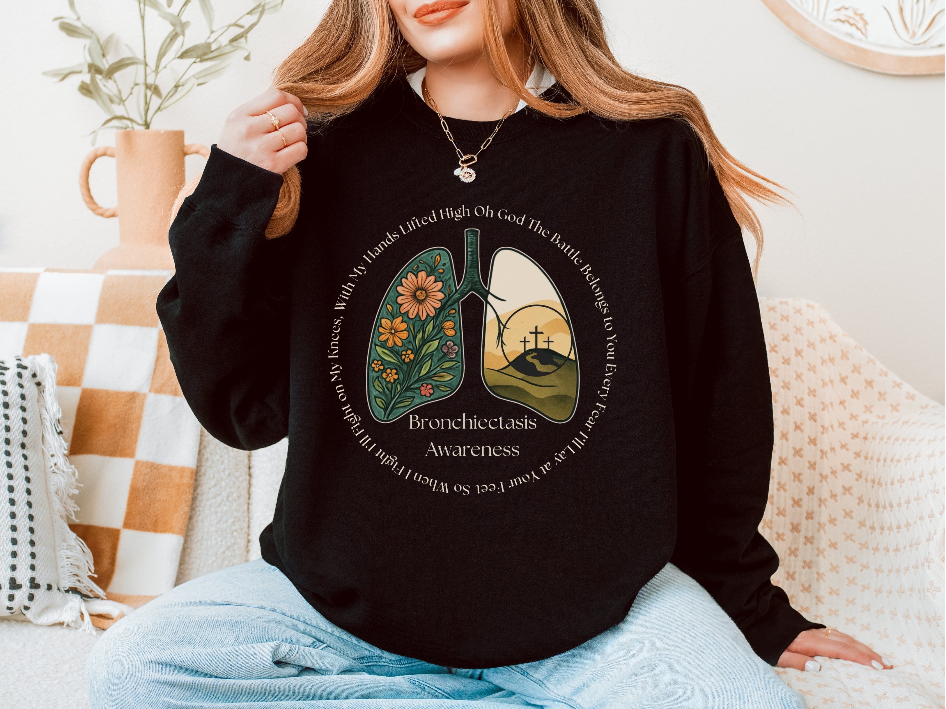 Bronchiectasis Awareness Sweatshirt - Battle Belongs to You