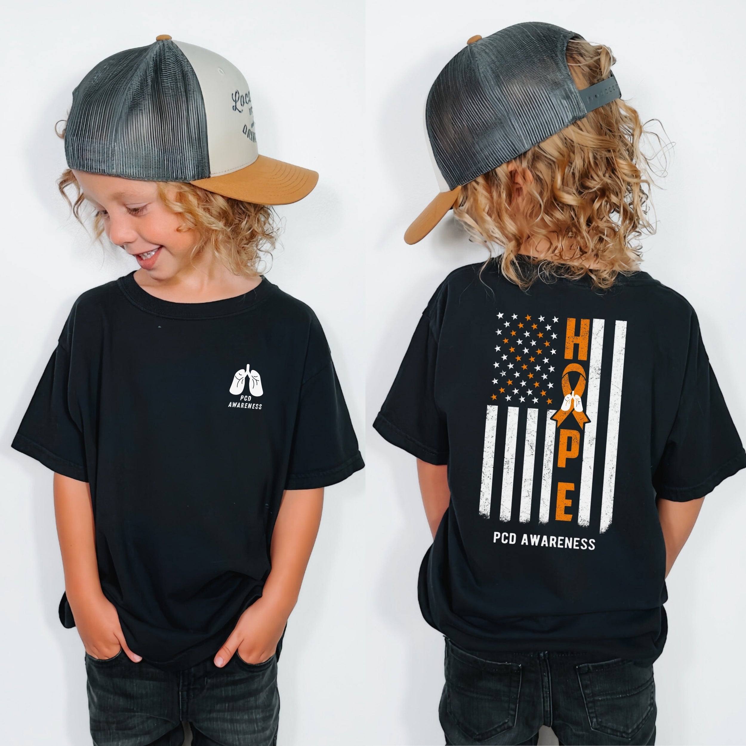 Kids Tee - Youth PCD Awareness Flag